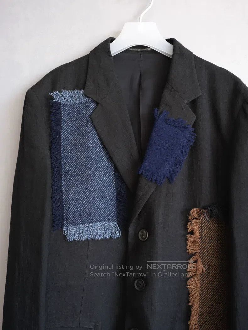 Yohji Yamamoto Yohji Yamamoto Patchwork Pleated Tail Jacket Size US L / EU 52-54 / 3 - 3 Thumbnail