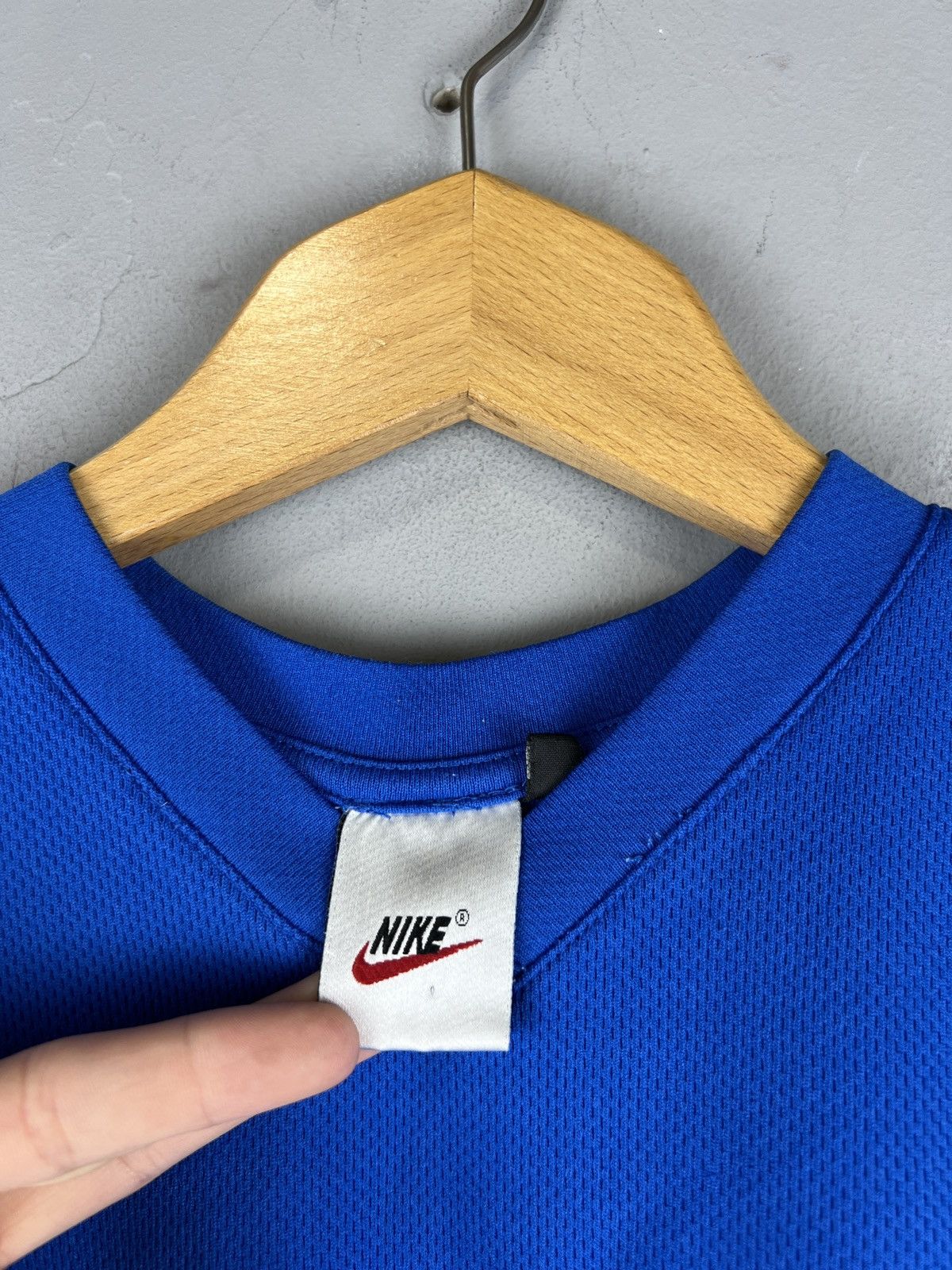 Nike × Vintage Vintage Y2K 90s Nike Air Center Swoosh Nylon jersey Size US M / EU 48-50 / 2 - 3 Thumbnail