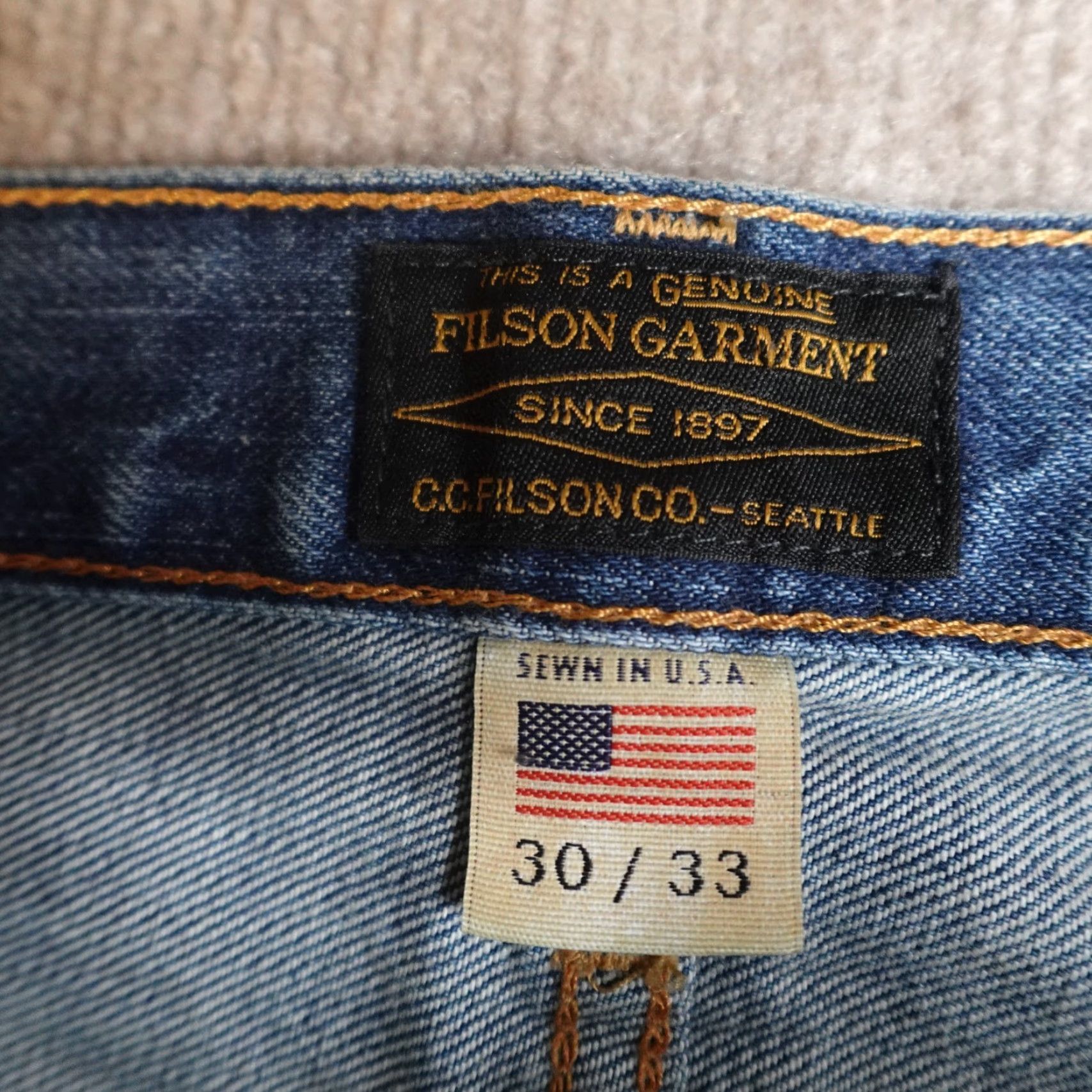 Filson VINTAGE Filson Jeans 30 x 32 Blue Straight Mens Regular Denim 5-Pocket Design United States Jeans Mens Size US 30 / EU 46 - 6 Thumbnail