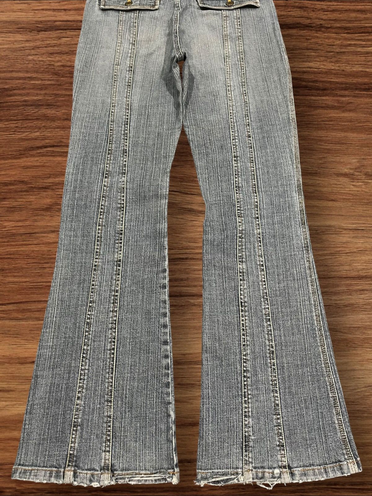 If Six Was Nine Panel Stitched Y2K Cargo Inspired Pocket Bell Bottom Jeans Size US 30 / EU 46 - 11 Thumbnail