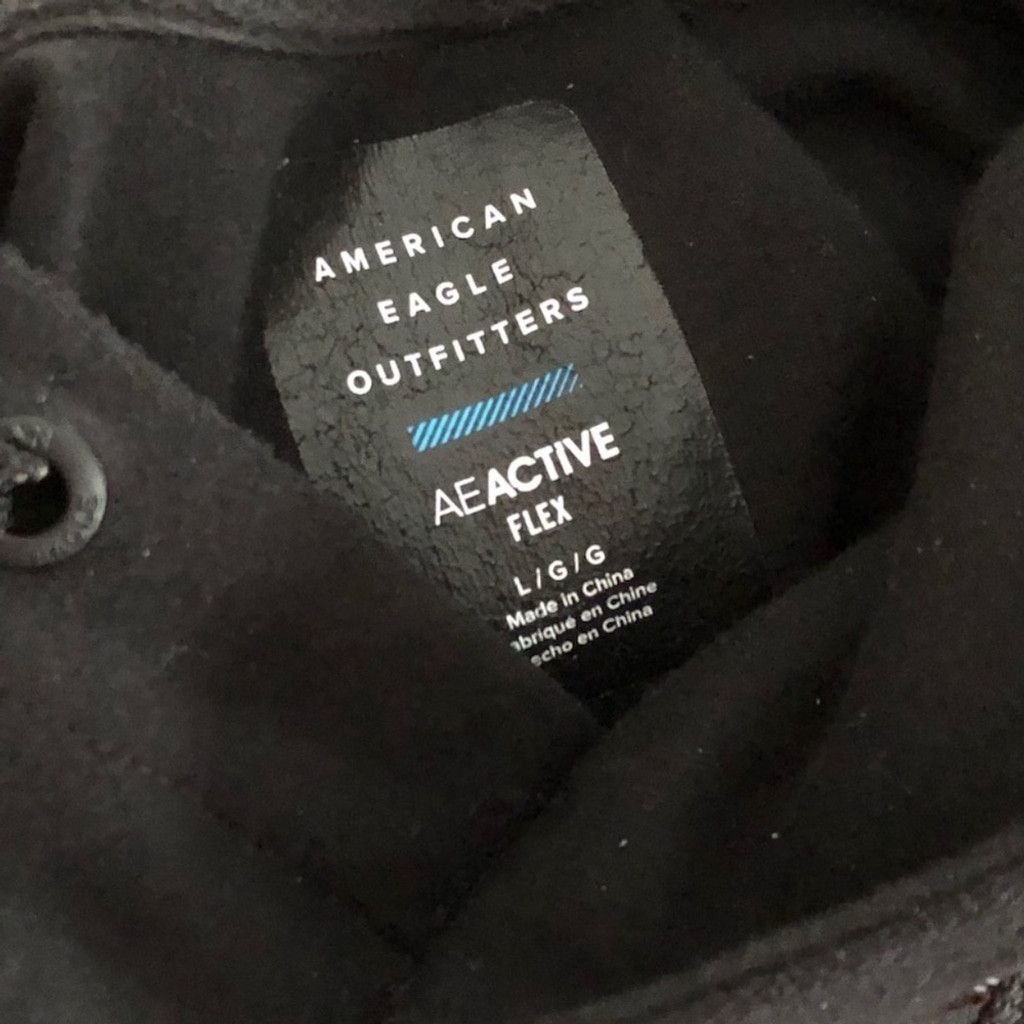 American Eagle Outfitters Black hoodie with reflective letters Size US L / EU 52-54 / 3 - 5 Thumbnail