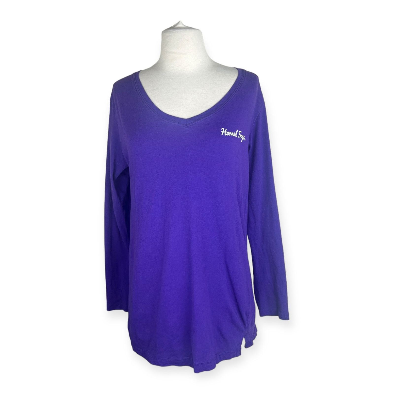 Colosseum Athletics TCU Women's Long Sleeve V-Neck Top - Purple Horned Frogs Size M / US 6-8 / IT 42-44 - 8 Thumbnail