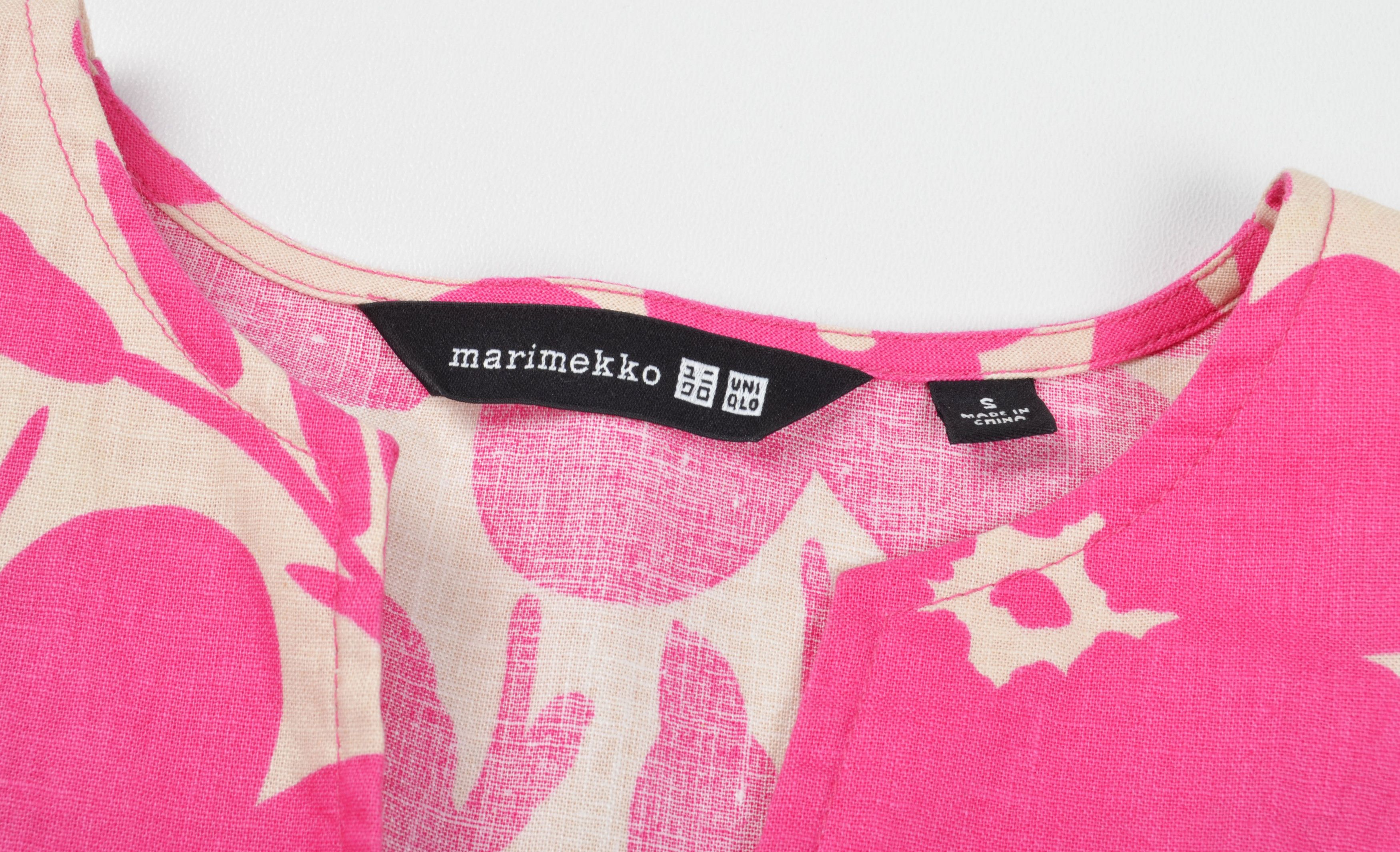 Marimekko Marimekko X Uniqlo Floral Pink Kaftan Dress Size S / US 4 / IT 40 - 8 Thumbnail