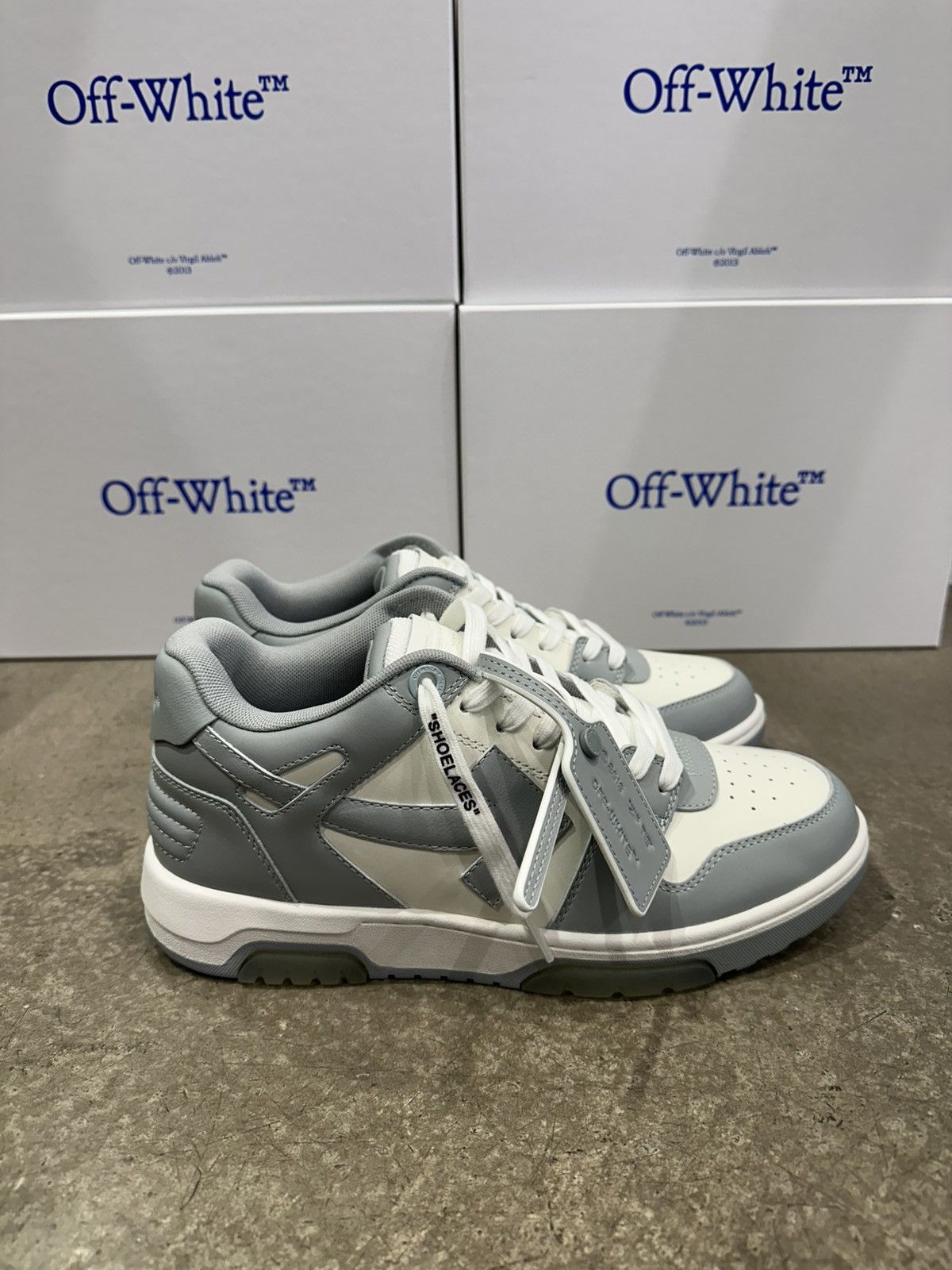 OFF-WHITE Out of Office White Grey Sneakers