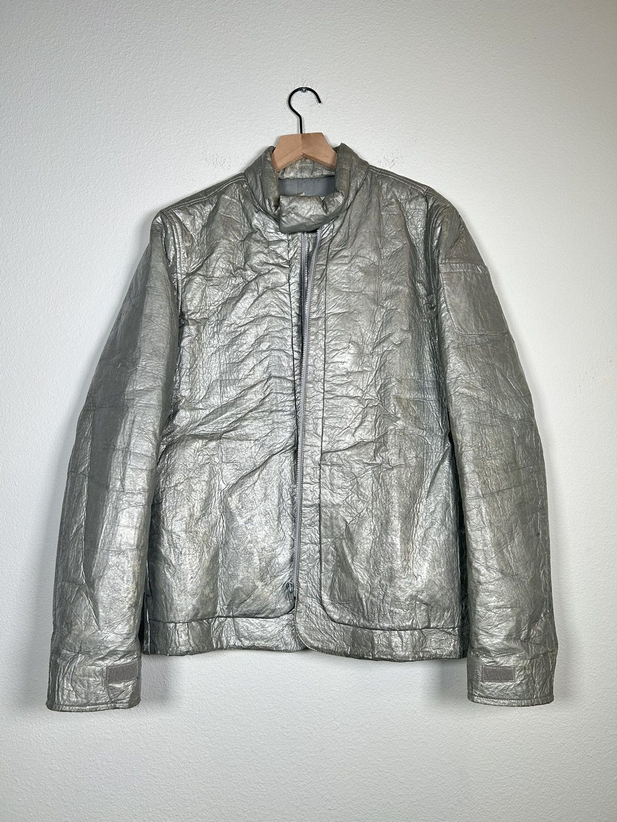 image of Helmut Lang 1999 Astro Metallic Parachute Jacket in Silver, Men's (Size Medium)