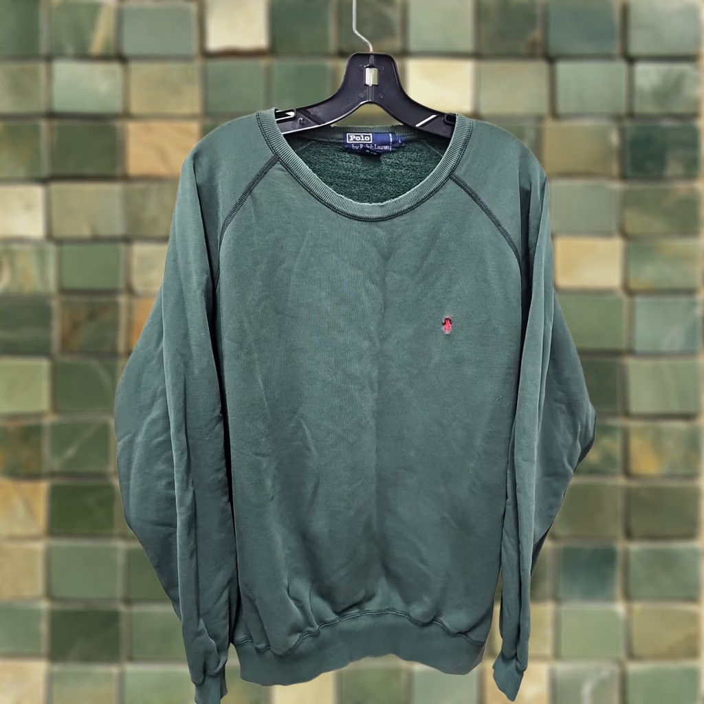 Polo Ralph Lauren VINTAGE Polo Ralph Lauren Sweatshirt Crewneck Men’s Large Green 90s Logo Polo Ralph Lauren Embroidered Pony Crew Neck Pullover Size US L / EU 52-54 / 3 - 1 Thumbnail