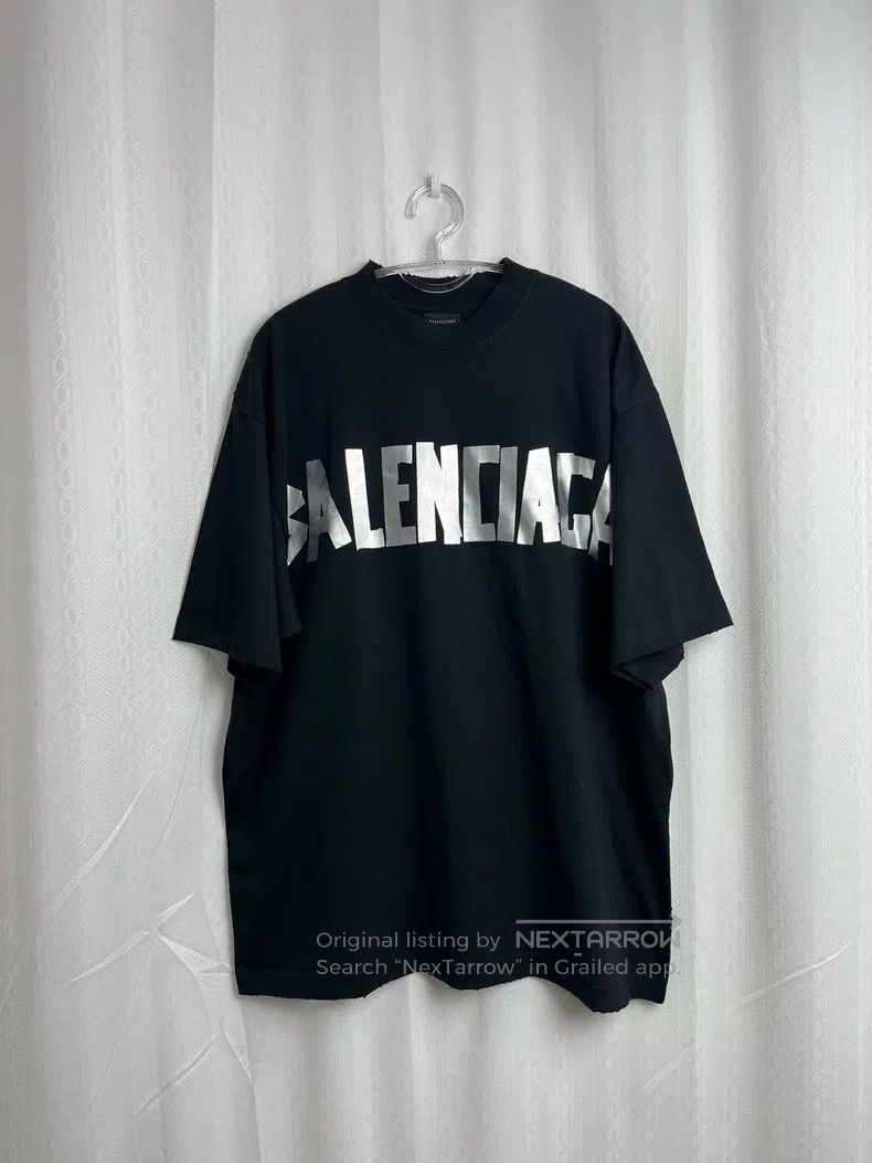 Balenciaga Balenciaga Tape Logo Short Sleeve Size US S / EU 44-46 / 1 - 1 Thumbnail
