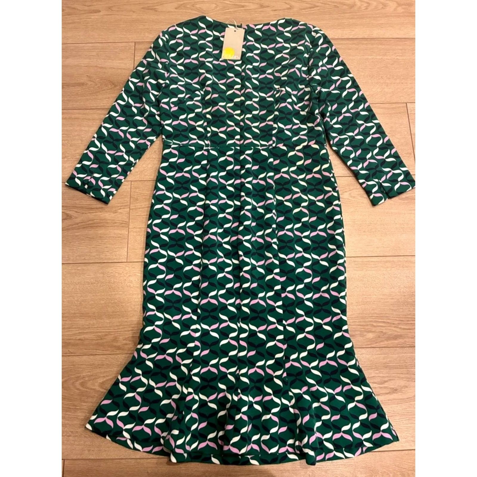 Boden Boden Dress Violette Fit & Flare Midi Dark Green Pink Women 6R NWT Size M / US 6-8 / IT 42-44 - 8 Thumbnail