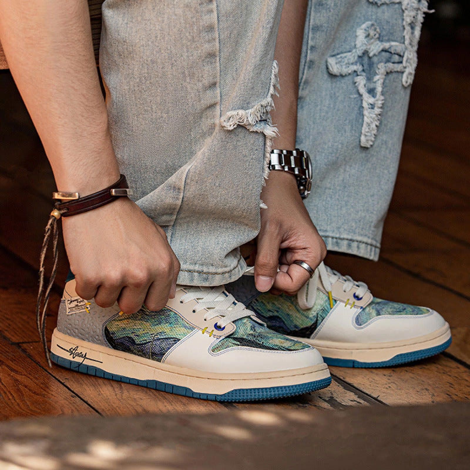 Other Starry Night Custom Low-Top Casual Sneakers Size US 9 / EU 42 - 3 Thumbnail