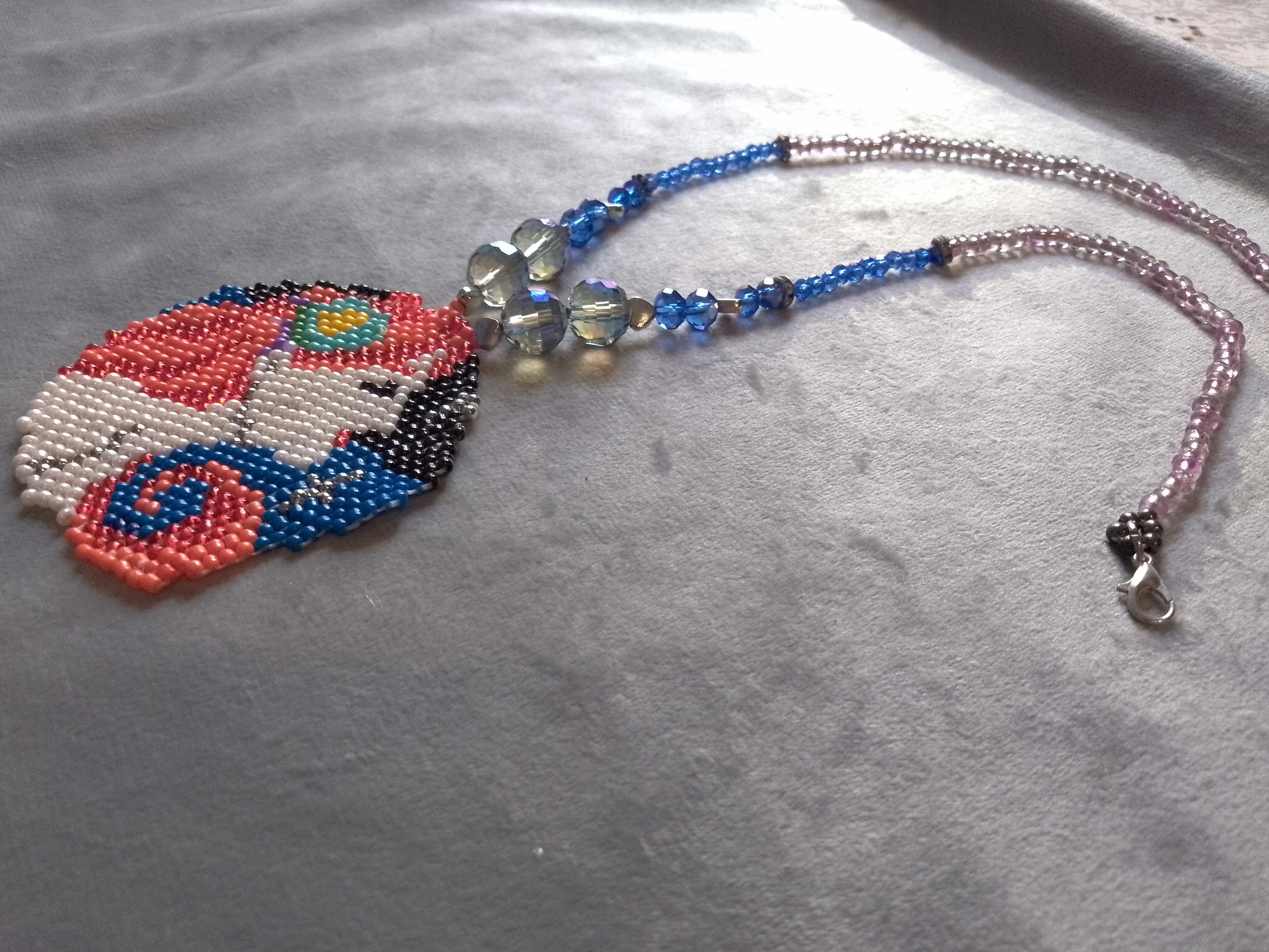 Handmade Necklace in crystal. Beaded pendant. Boho style Size ONE SIZE - 7 Thumbnail