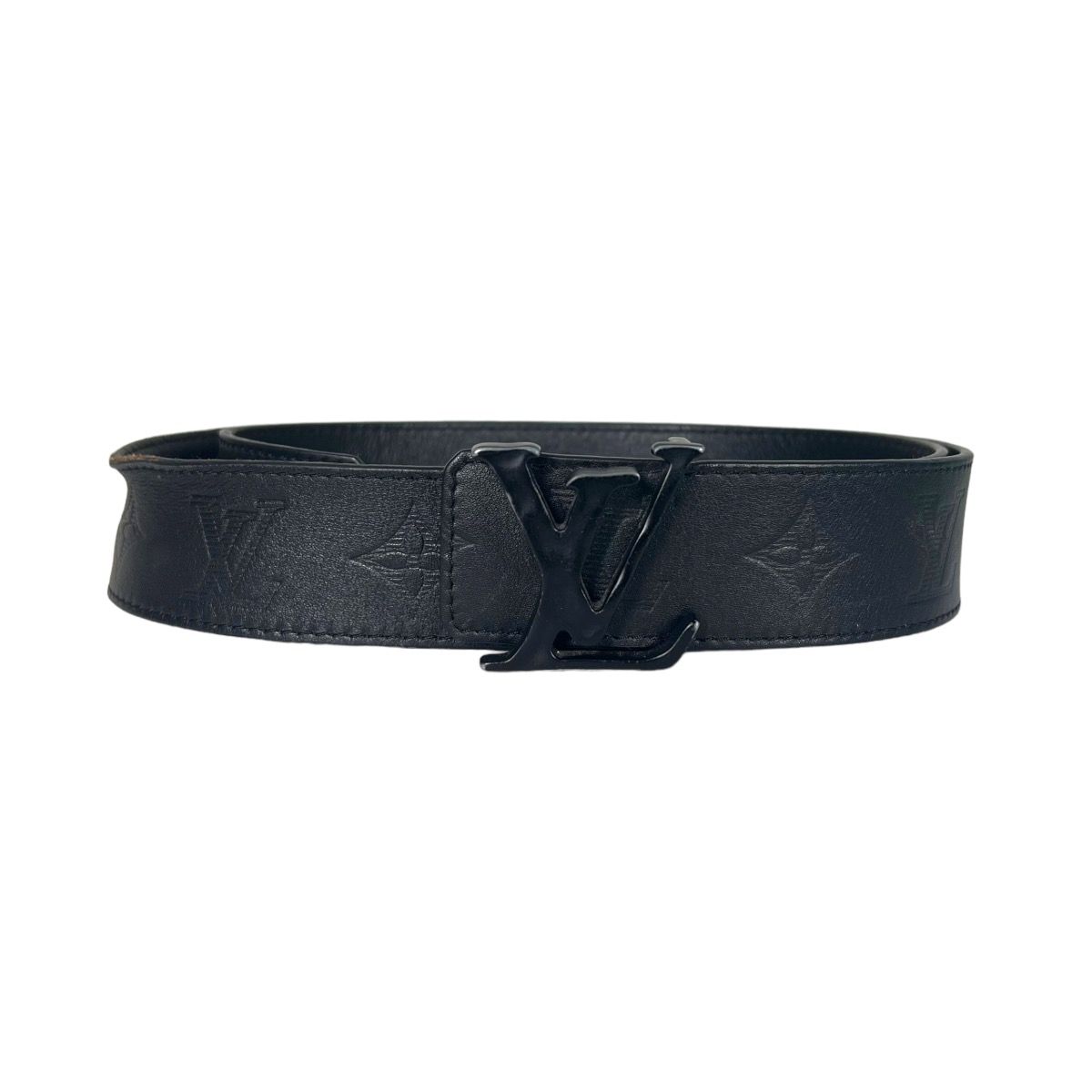 Authenticated Used Rare limited edition Louis Vuitton LOUIS VUITTON leather  belt N1002 Sunture LV 100LV 85 size 80-90cm black men's 