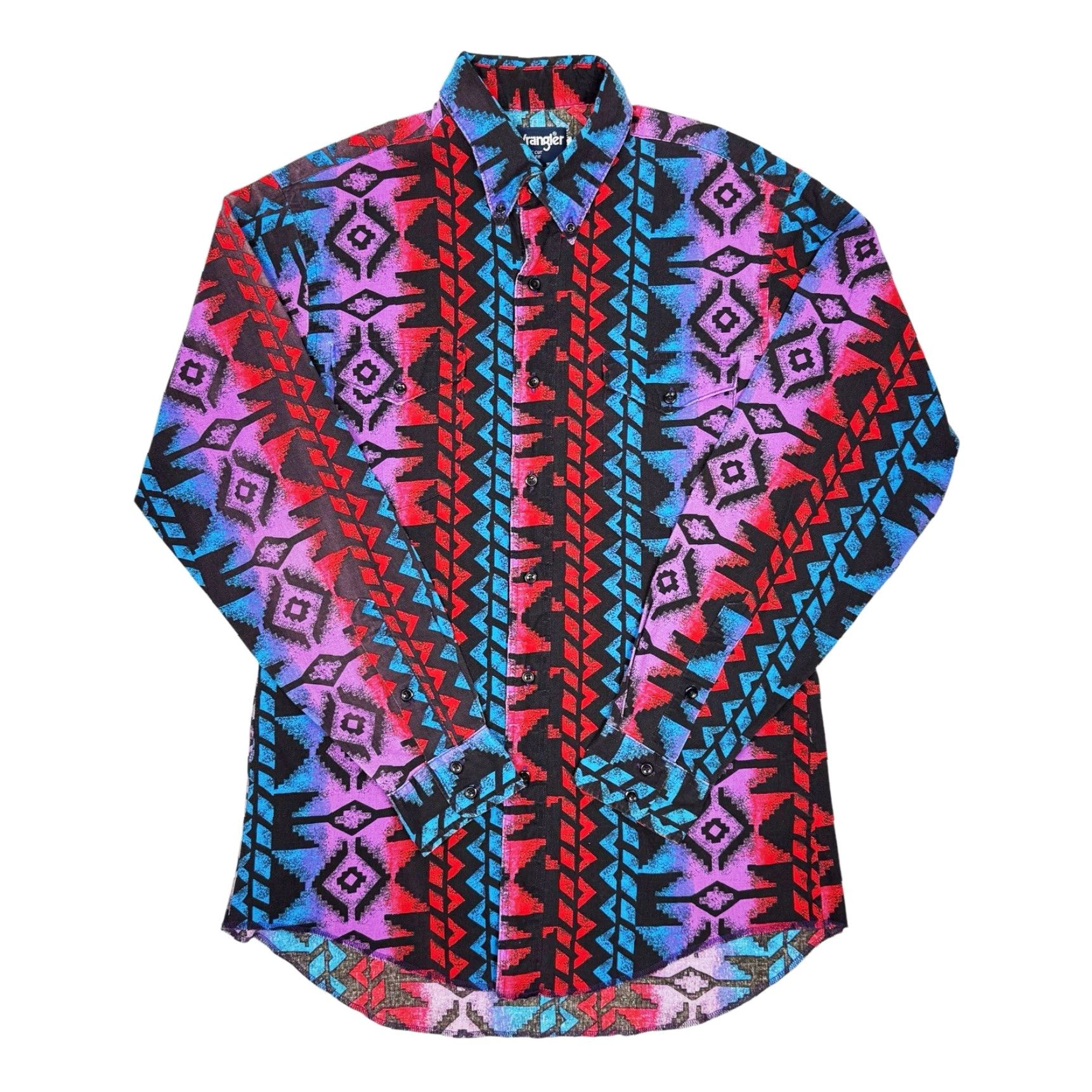 Wrangler VINTAGE Wrangler Western Aztec All Over Print Button Up Shirt Mens Medium 15 Neck Cotton Woven Size US M / EU 48-50 / 2 - 2 Thumbnail