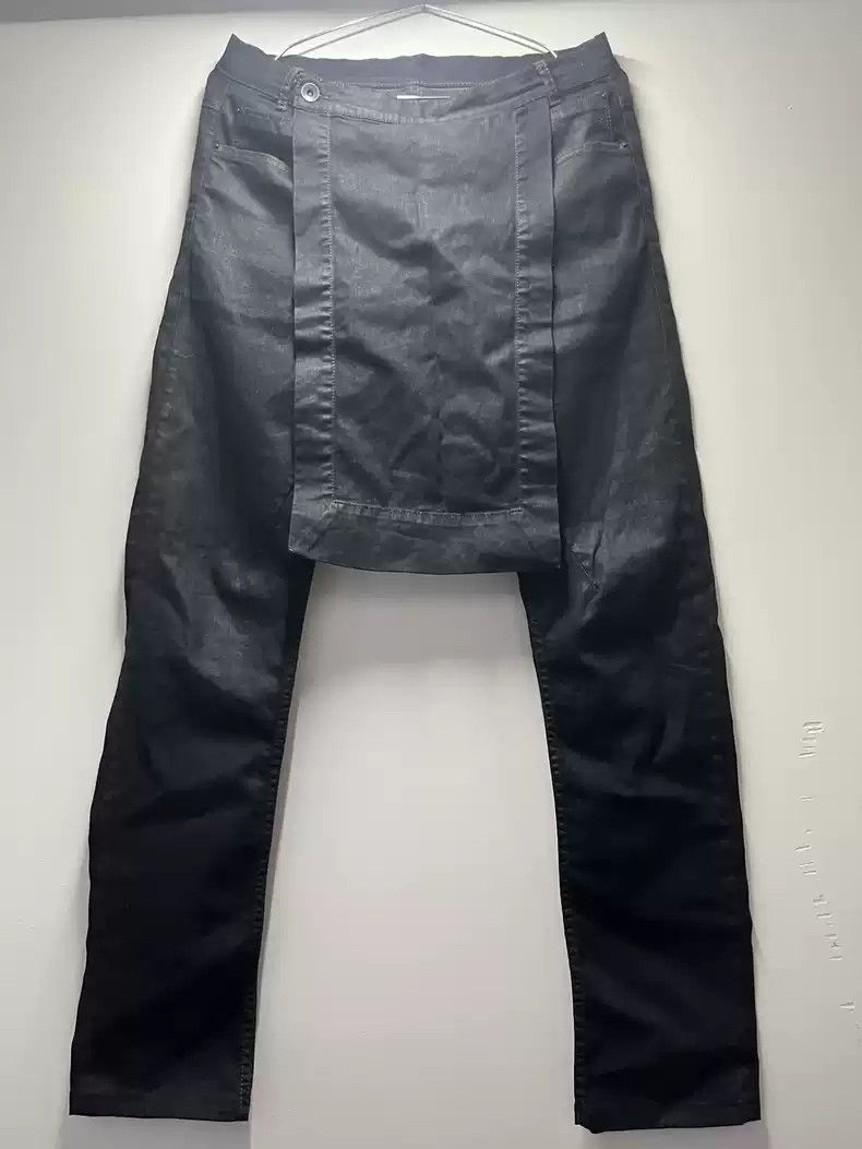 Rick Owens Rick Owens 14ss Wax Brush Elastic Denim Jacket Skirt Pants Size US 30 / EU 46 - 1 Thumbnail