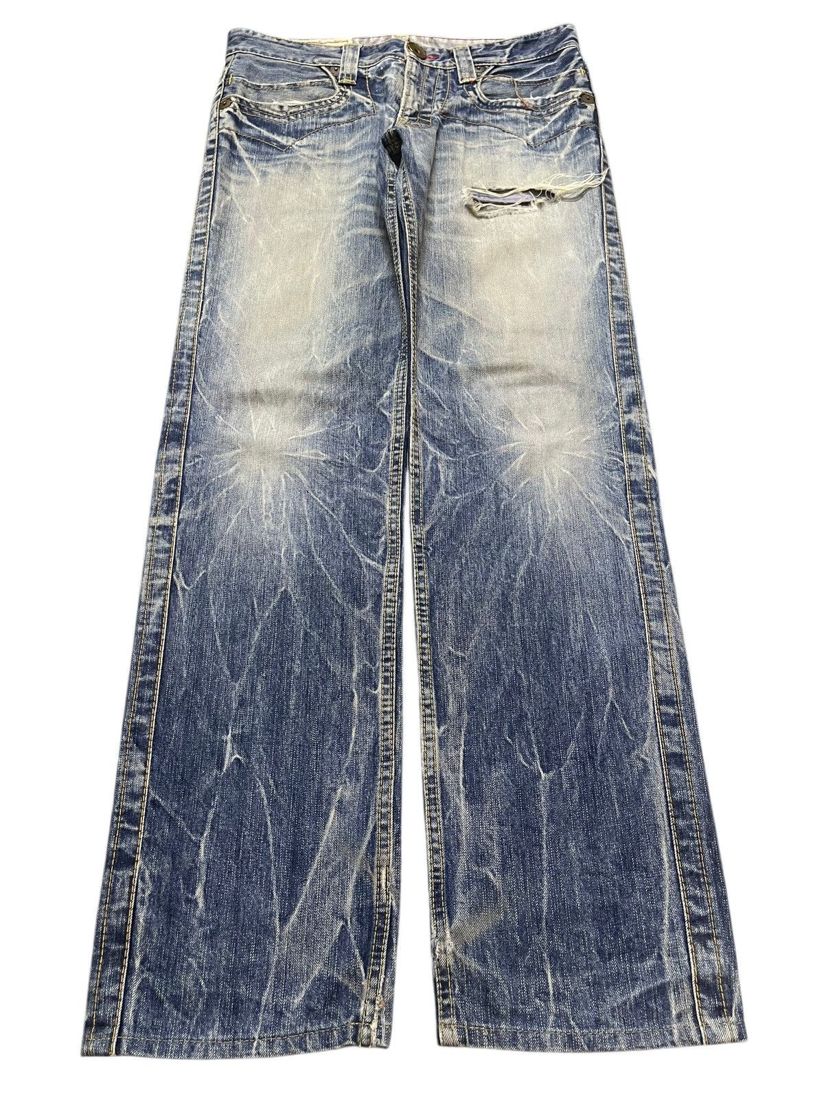 If Six Was Nine Vintage Japanese Brand Faded Thunder Wash Style Loose Jeans Size US 32 / EU 48 - 1 Thumbnail