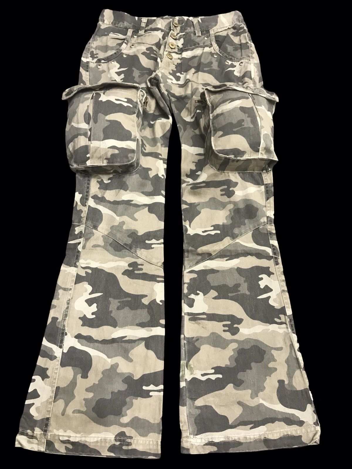 Japanese Brand 💥FLARE💥CLONEDEVGRU Japan Designer Camo Cargo Pant F80 Size US 29 - 1 Thumbnail