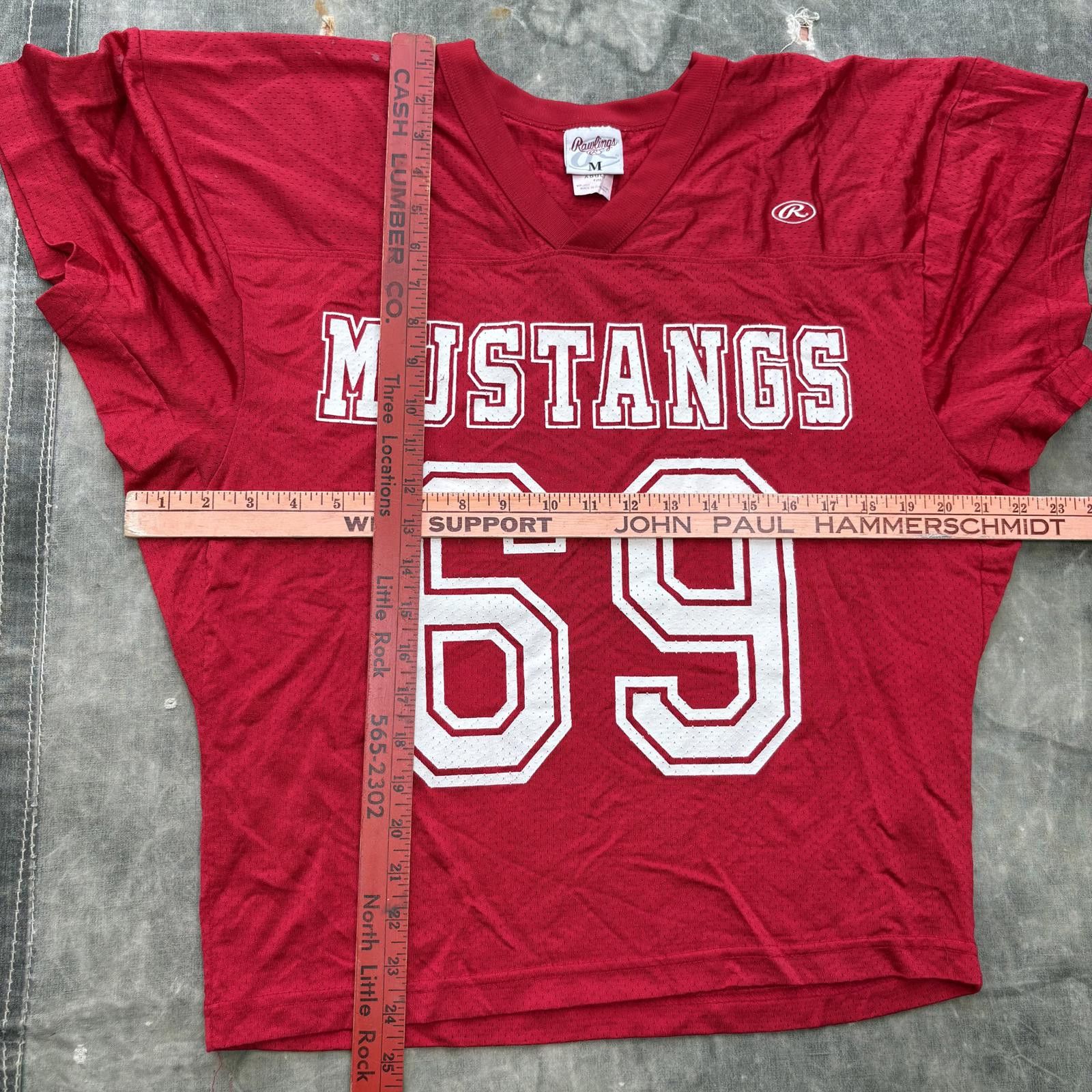 Vintage Vintage 90s Rawlings #69 Mustangs Grunge Football Jersey Size US M / EU 48-50 / 2 - 4 Thumbnail