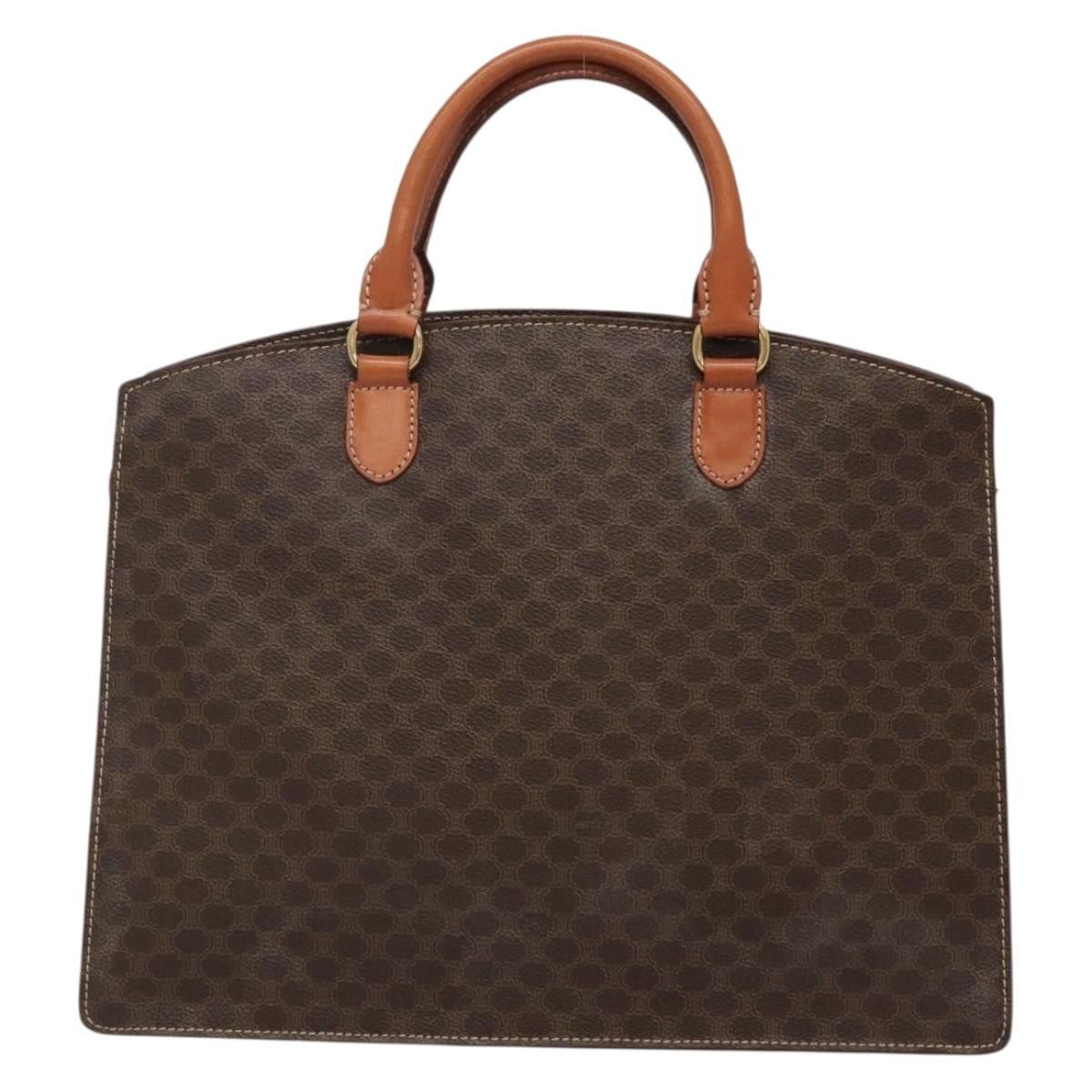 Celine CELINE Macadam Canvas Hand Bag Pvc Leather Brown Gold Size ONE SIZE - 3 Thumbnail