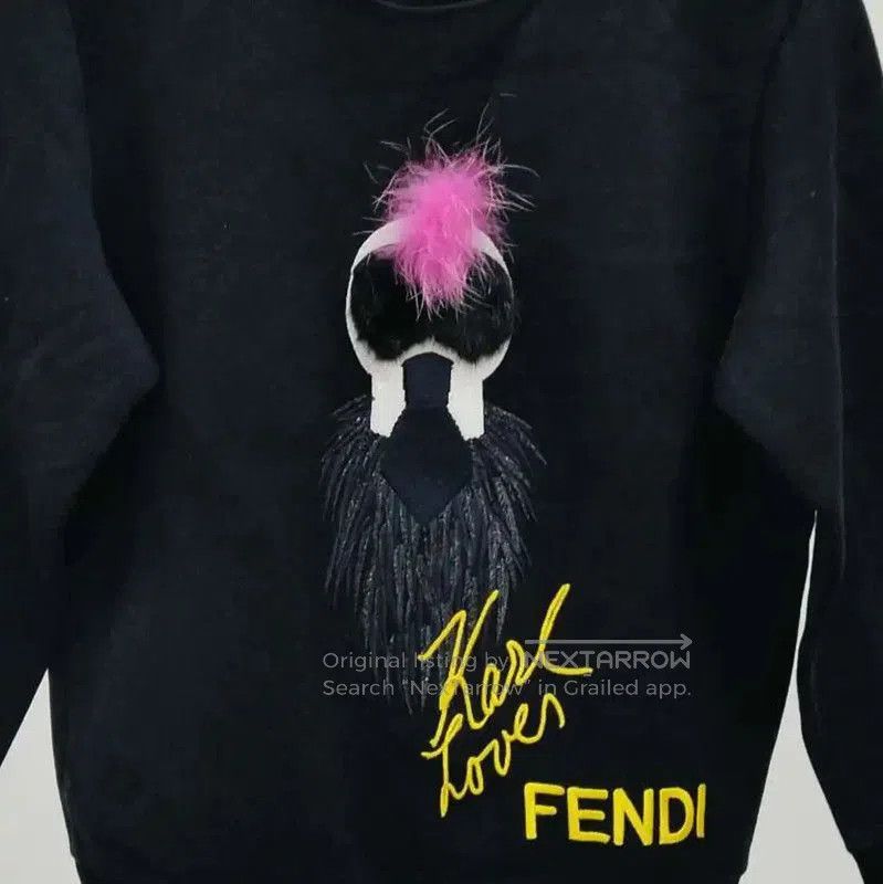 Fendi Fendi Black Cotton Long Sleeve Sweatshirt . Size M / US 6-8 / IT 42-44 - 5 Thumbnail