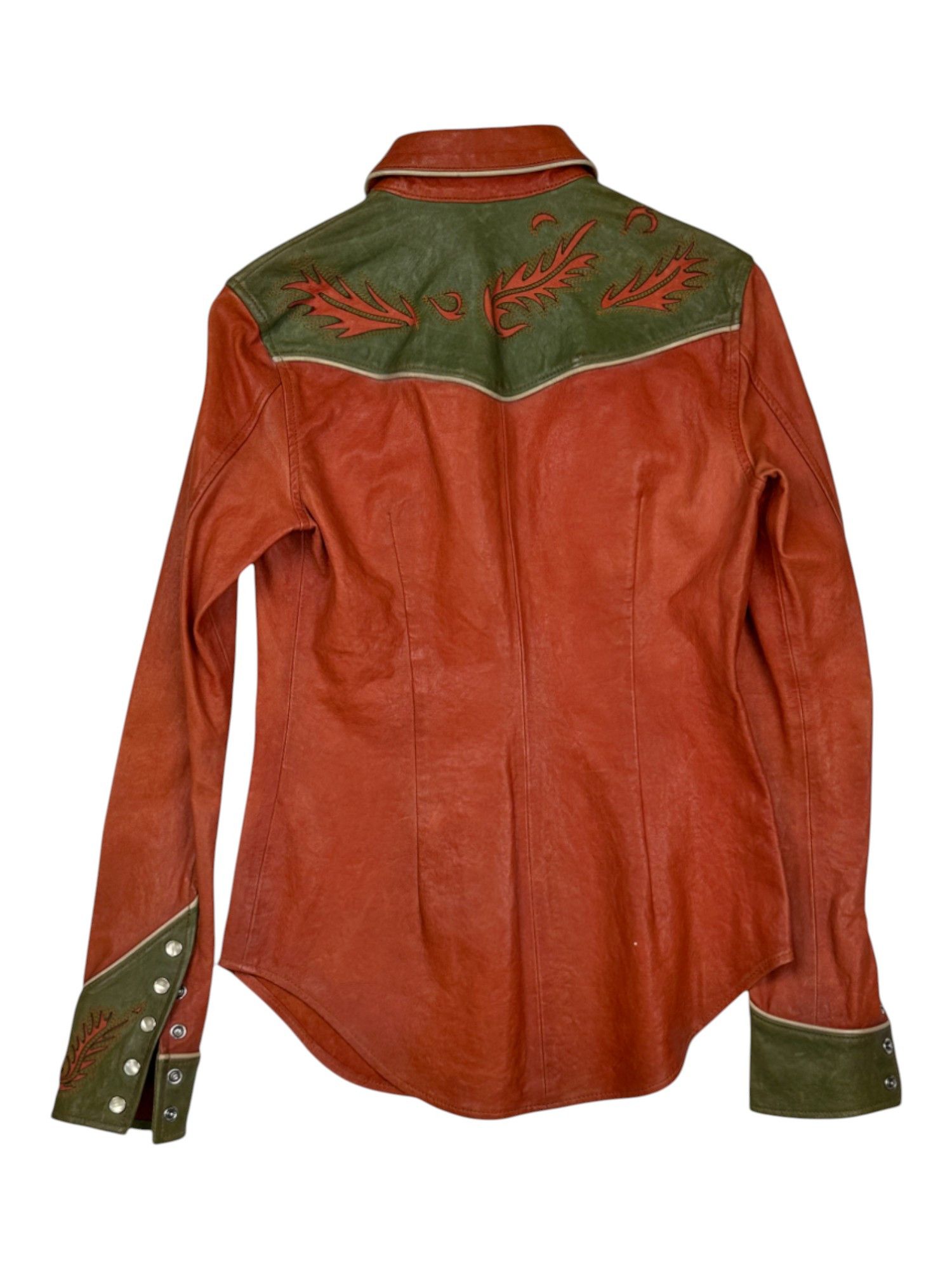 Ralph Lauren Orange And Green Cowboy Jacket Size XS / US 0-2 / IT 36-38 - 2 Thumbnail