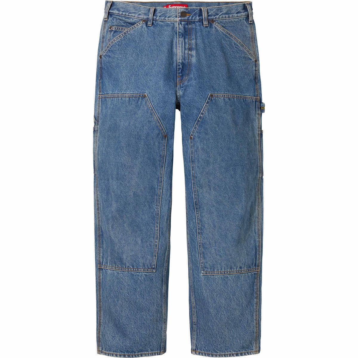 image of Supreme Double Knee Painter Pant In Washed Indigo Size 34 in Blue, Men's