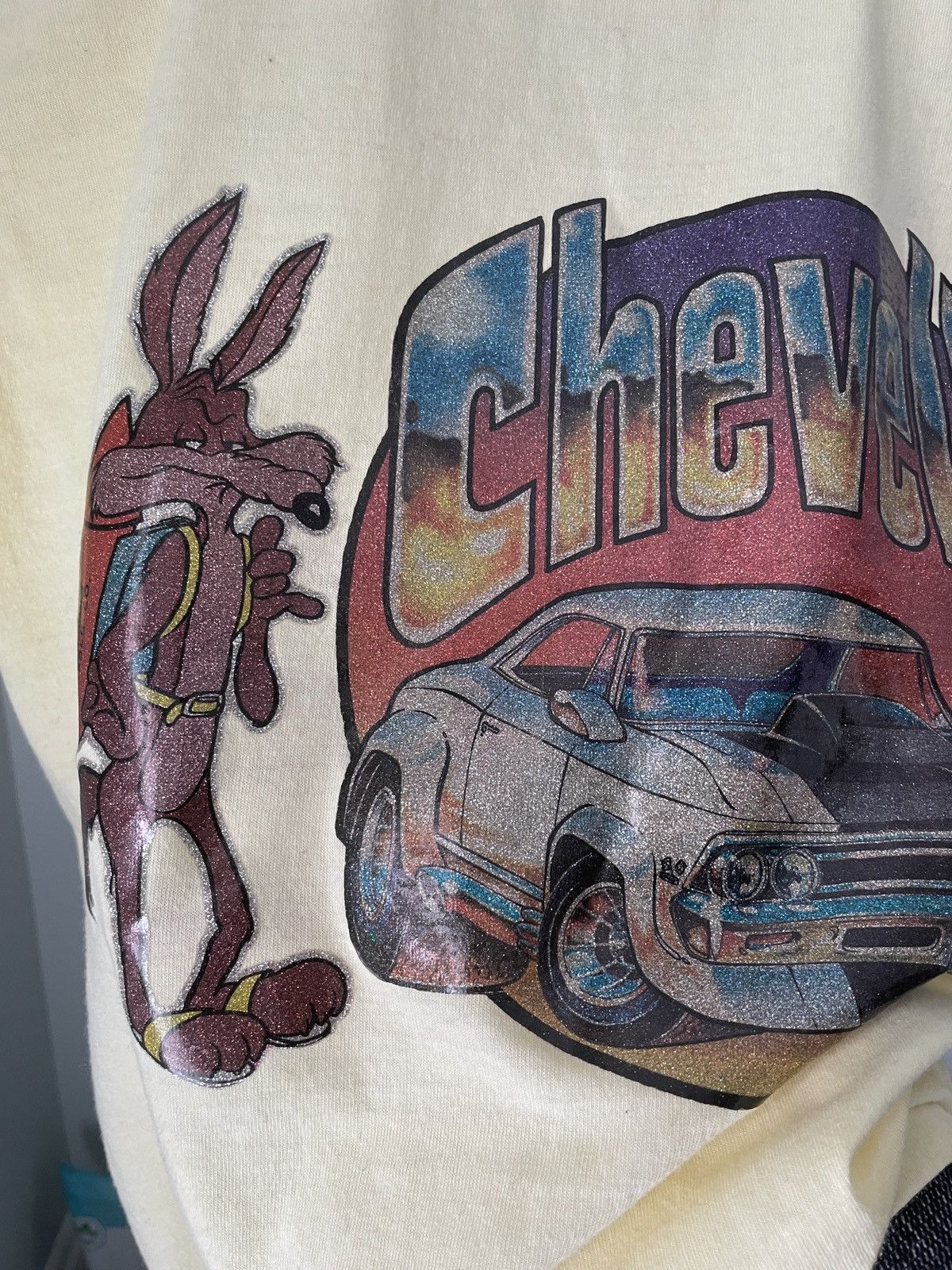 Vintage 70’s “Chevelle” Looney Tunes Inspired Glitter Tee - Size L Size US L / EU 52-54 / 3 - 2 Thumbnail