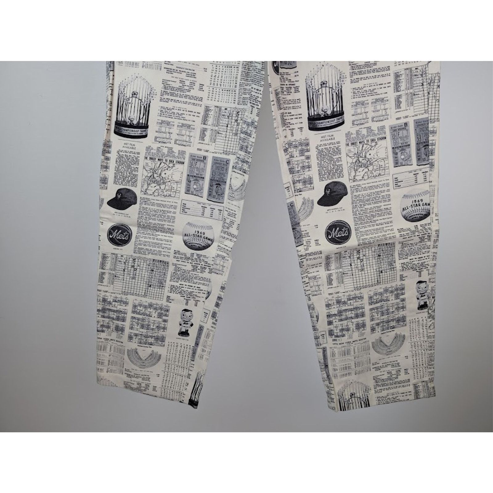 Aime Leon Dore o1rshd1 Mets Printed Chino Pant in Black / White Size US 34 / EU 50 - 4 Thumbnail