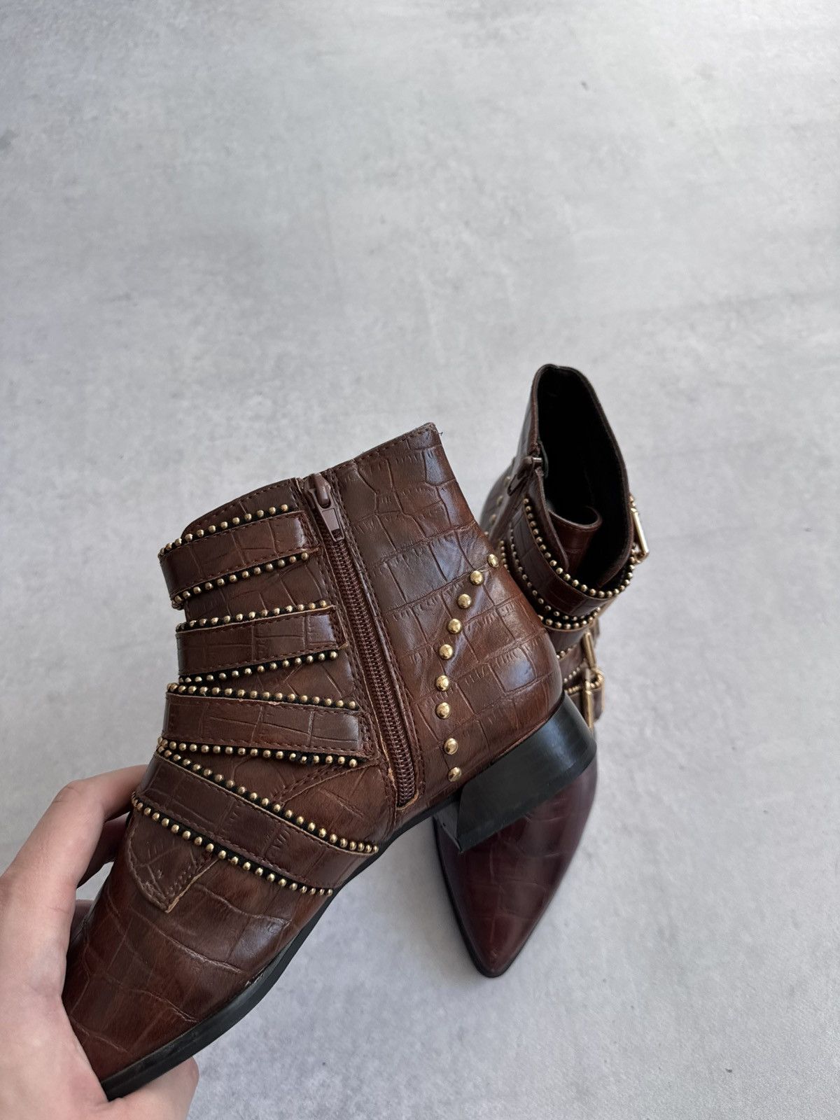 If Six Was Nine Vintage A.S 98 Style Y2K Faux Leather Belted Women’s Boots Size US 6.5 / IT 36.5 - 5 Thumbnail