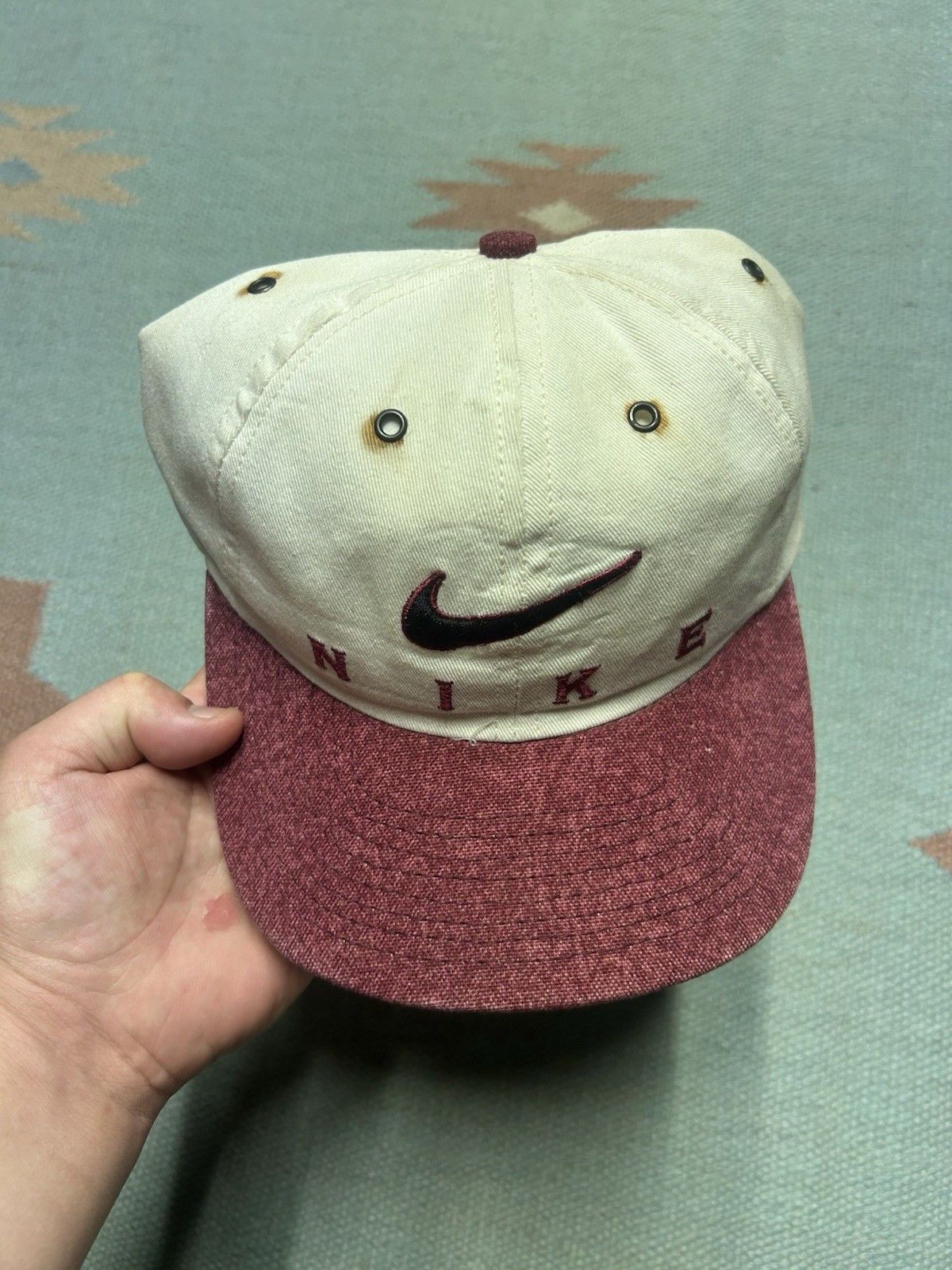 Vintage Vintage Nike hat spell out embroidered swoosh check logo USA Size ONE SIZE - 3 Thumbnail
