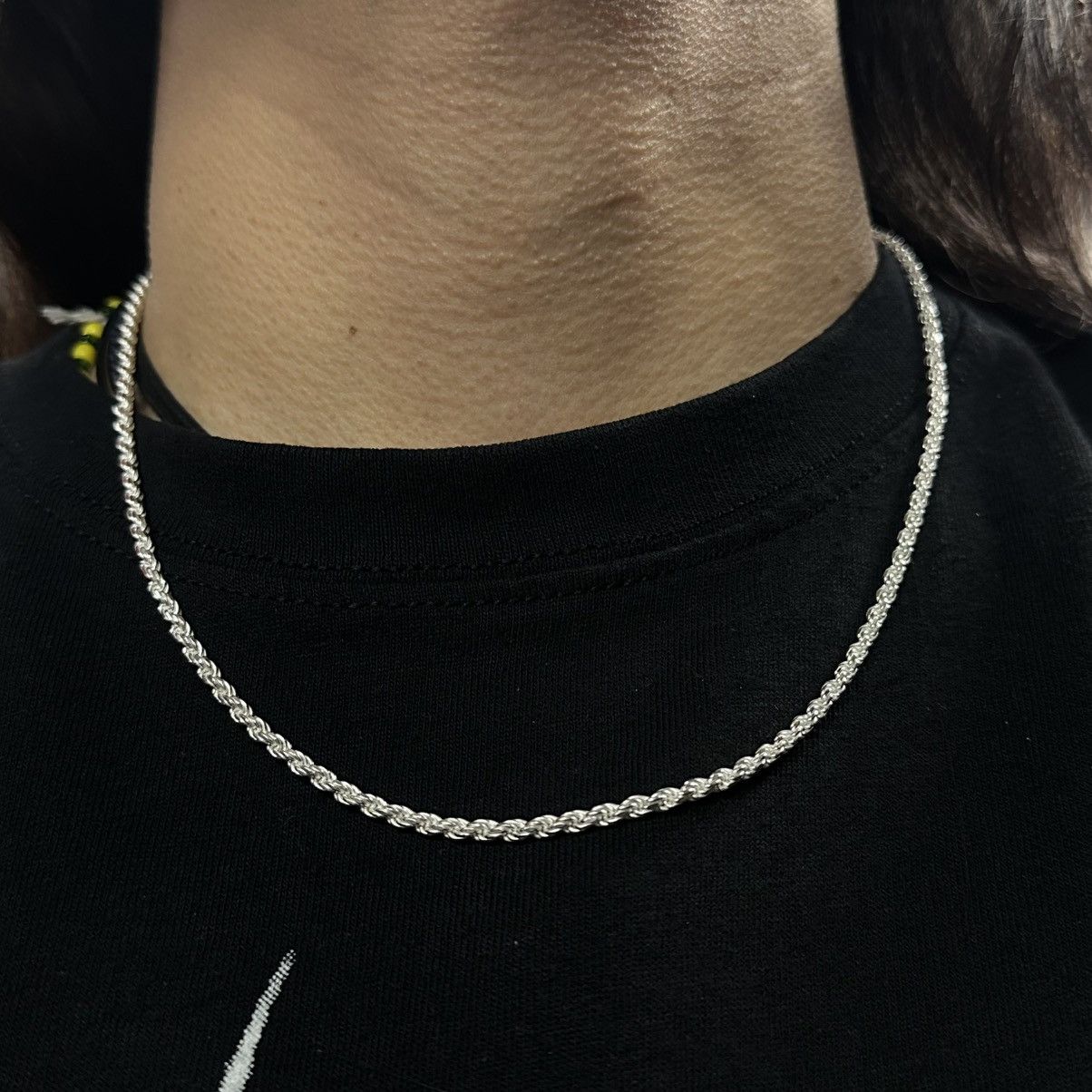 Sterling Silver Sterling Silver Rope Link Chain Size ONE SIZE - 1 Thumbnail