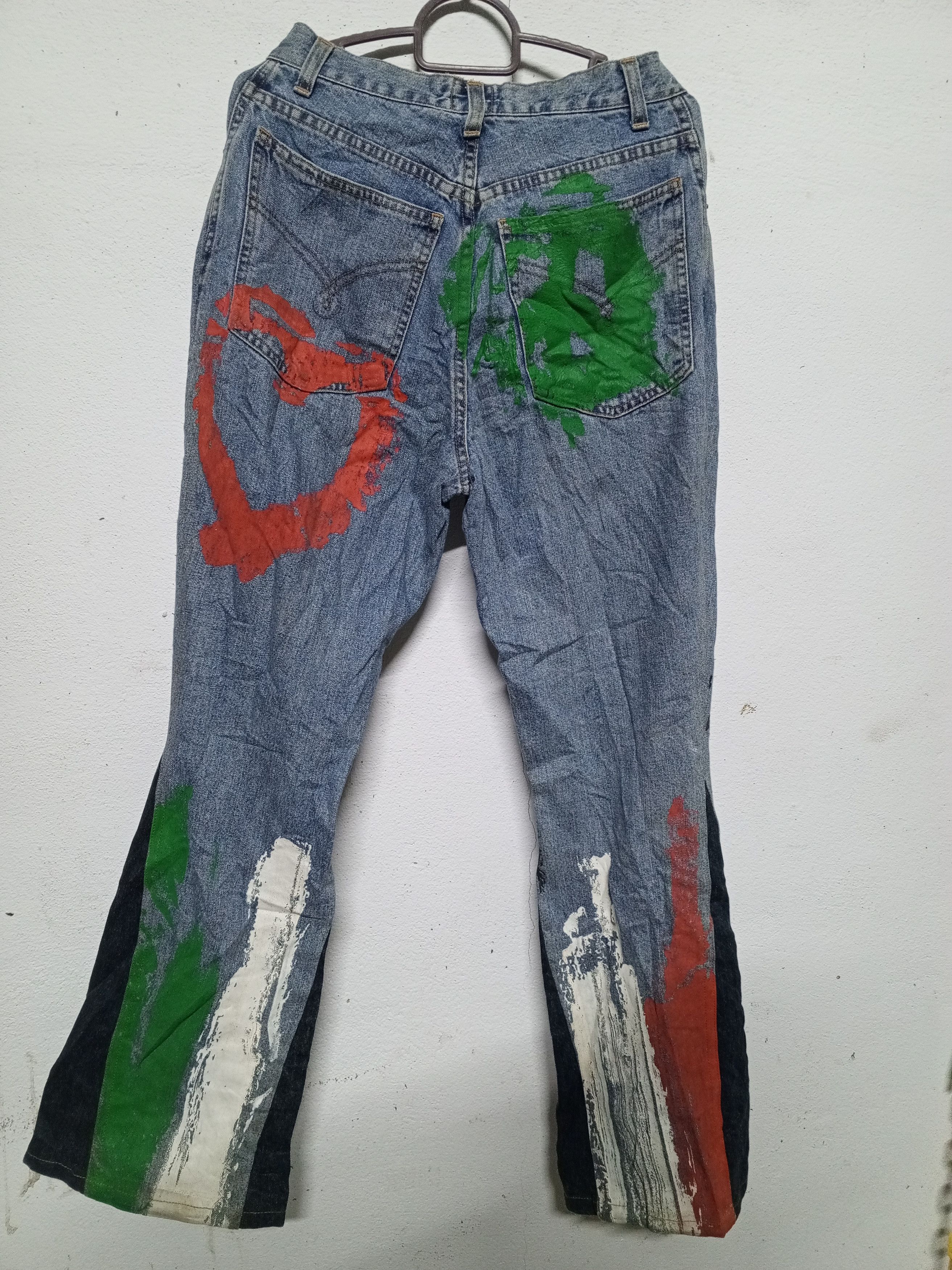 If Six Was Nine × Moschino 💥veryrare💥90s Moschino jeans mix paint Size US 27 - 4 Thumbnail