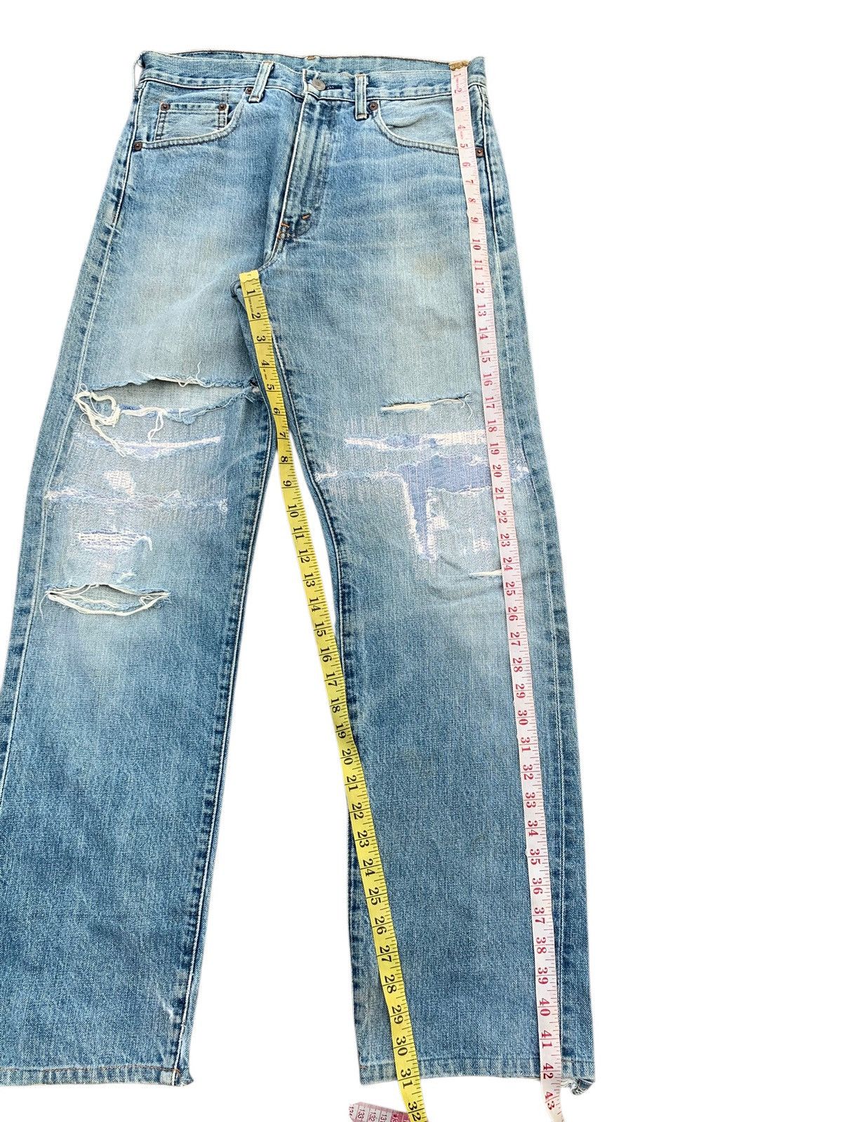 Levi's VINTAGE LEVI'S BIG E 502 TRASHER SELVEDGE DISTRESSED DENIM Size US 31 - 21 Thumbnail