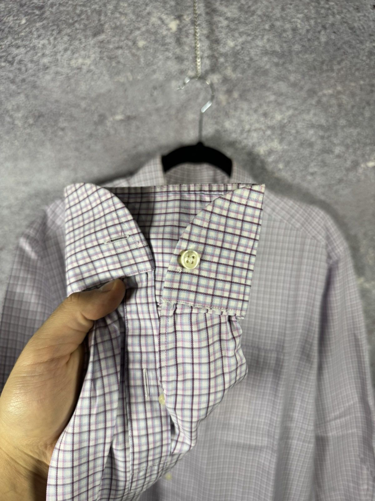Designer × Japanese Brand × Vintage Xacus Button Shirt Madi Italy Men’s XLarge Check Collar Size US XL / EU 56 / 4 - 9 Thumbnail