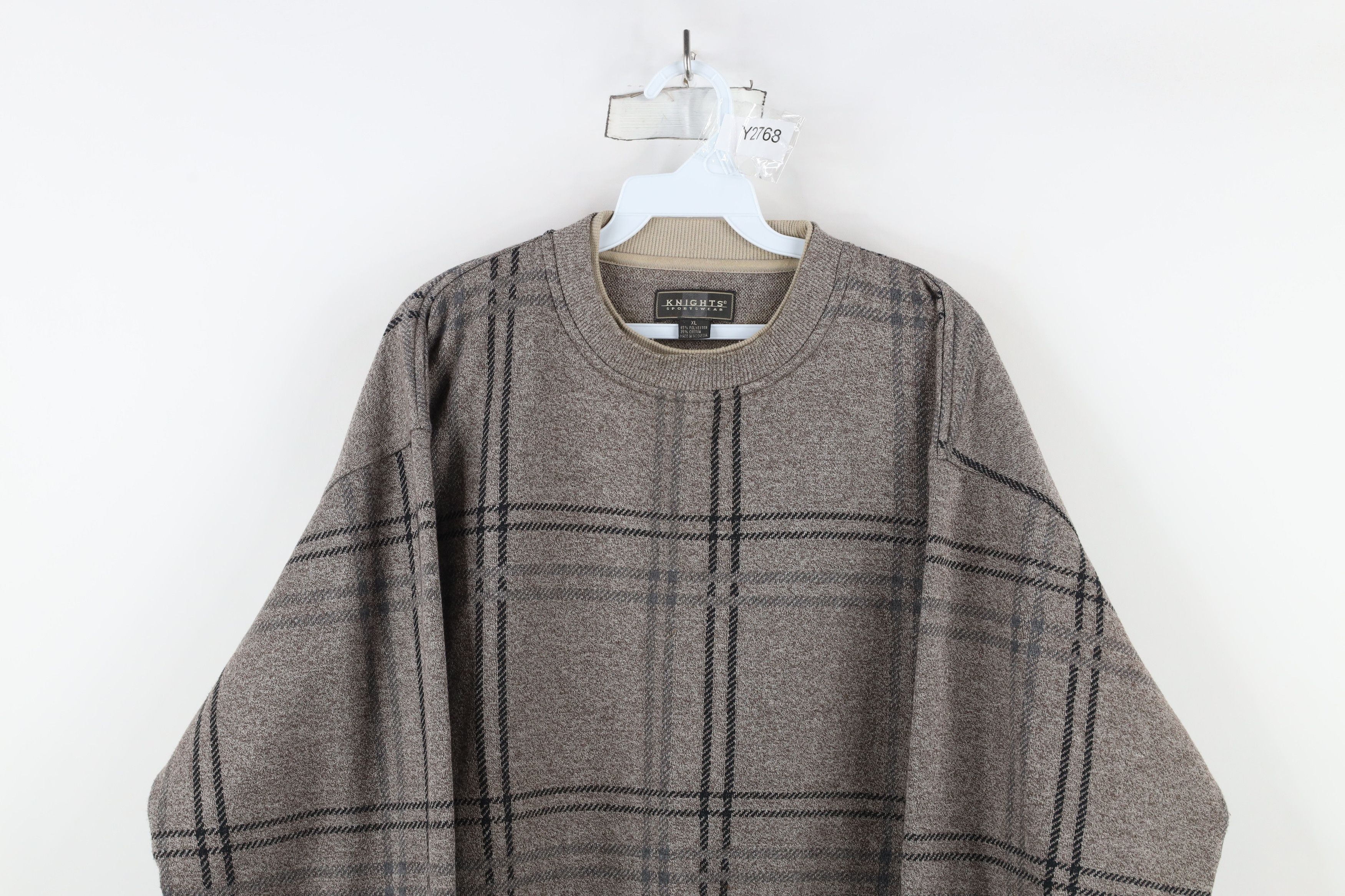 Vintage Vintage 90s Streetwear Faded Checkered Crewneck Sweatshirt Size US XL / EU 56 / 4 - 2 Thumbnail