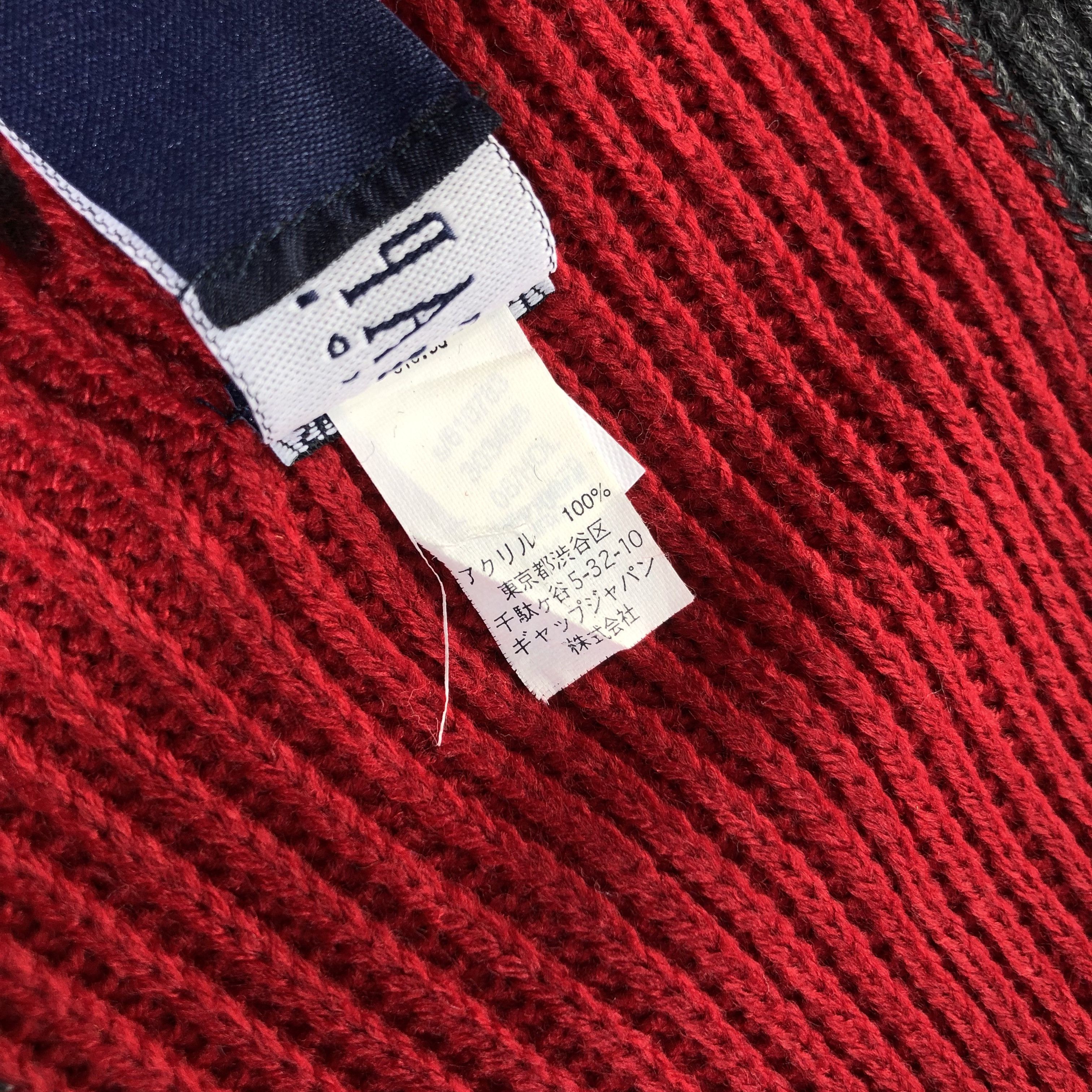 Gap GAP Red & Grey Knit Wool Scarf Muffler V1276 Size ONE SIZE - 5 Thumbnail