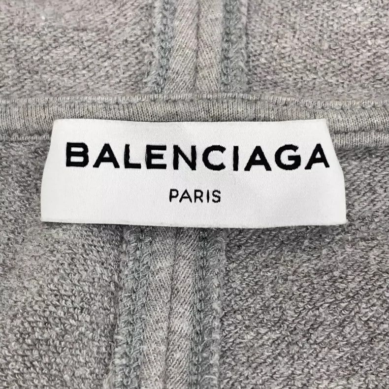 Balenciaga Balenciaga Grey cotton hooded drawstring zip hoodie jacket Size US M / EU 48-50 / 2 - 5 Thumbnail