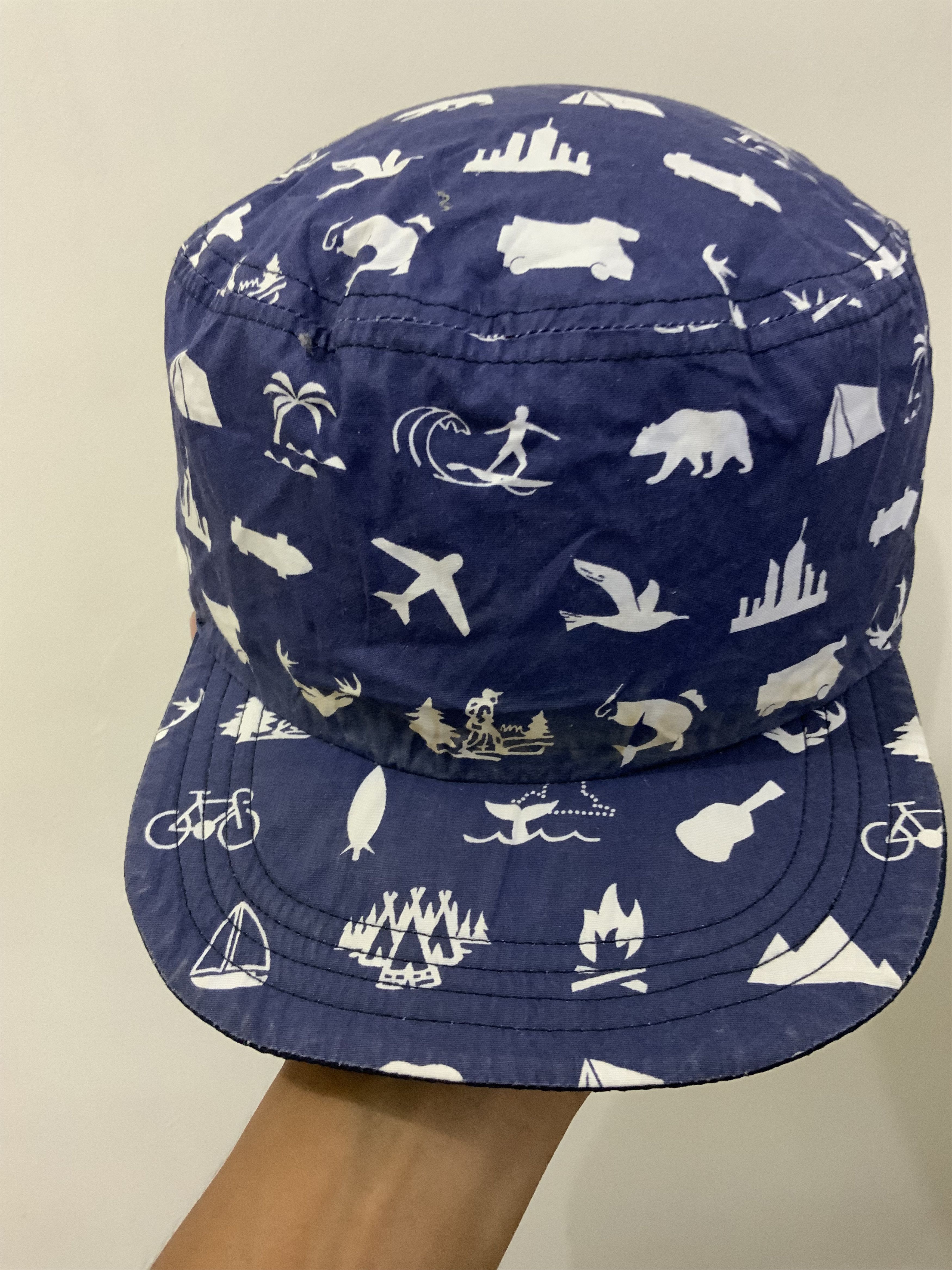 Japanese Brand Indigo Patchwork Art Reversible Hat Cap Size ONE SIZE - 6 Thumbnail