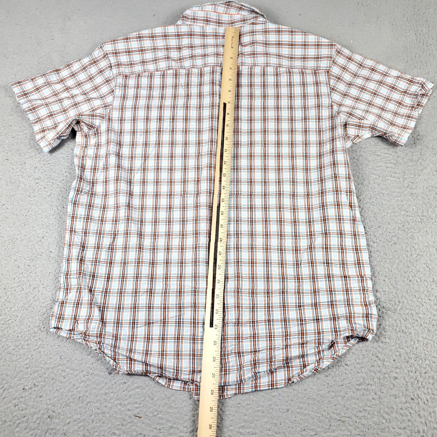 Vintage Columbia Shirt Mens Size Large Blue Orange Plaid Casual Button Up Short Sleeve Size US L / EU 52-54 / 3 - 3 Thumbnail