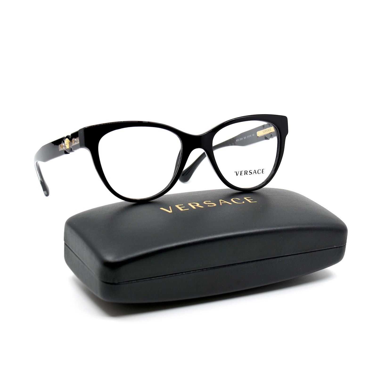 Versace NEW VERSACE VE3304 GB1 BLACK AUTHENTIC EYEGLASSES FRAME Size ONE SIZE - 9 Thumbnail