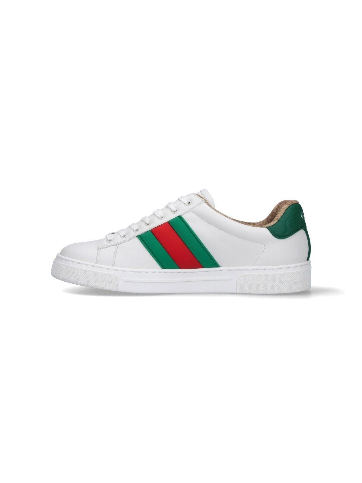 Gucci GUCCI Ace Men's Wht Grn Leather Sneakers New Auth Size US 12.5 / EU 45-46 - 3 Thumbnail