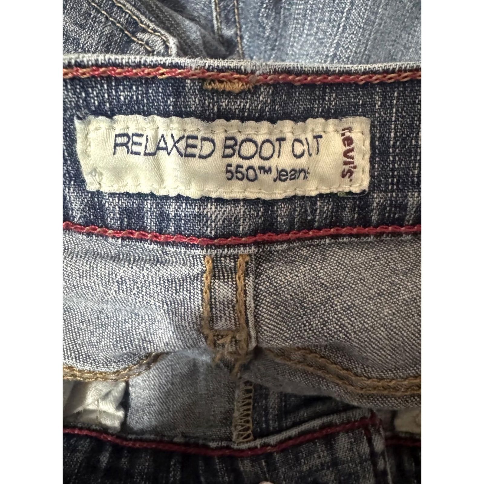 Levi's Levi's Relaxed Boot Cut Jeans 550 Women 6 Blue Denim 25x28 Regular Inseam 28 Matrix Button Fly Comfort Stretch Size 42" / US 20 - 2 Thumbnail