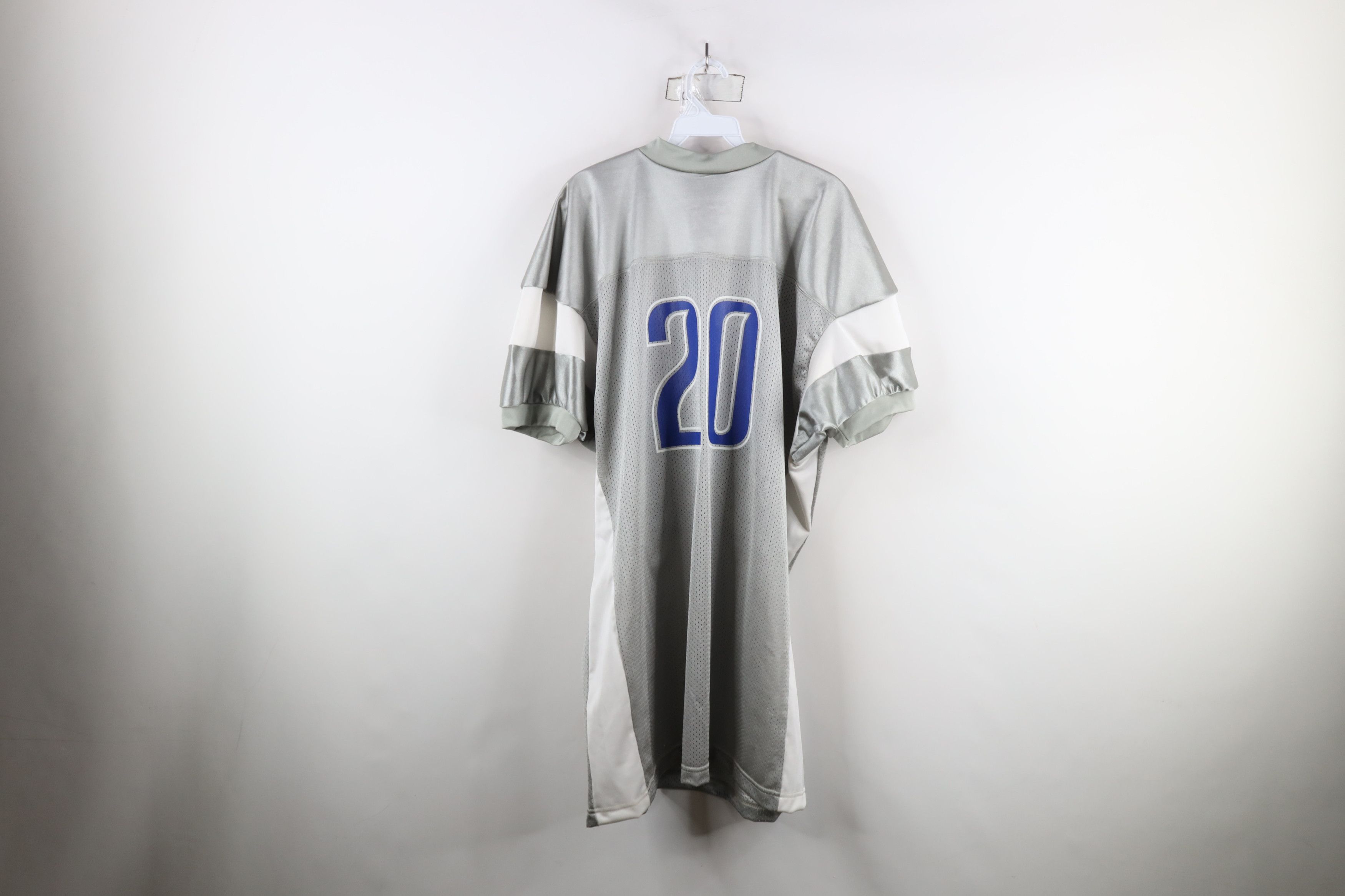 Vintage Vintage 90s Sanders Detroit Lions Football Jersey Silver #20 Size US XL / EU 56 / 4 - 12 Thumbnail