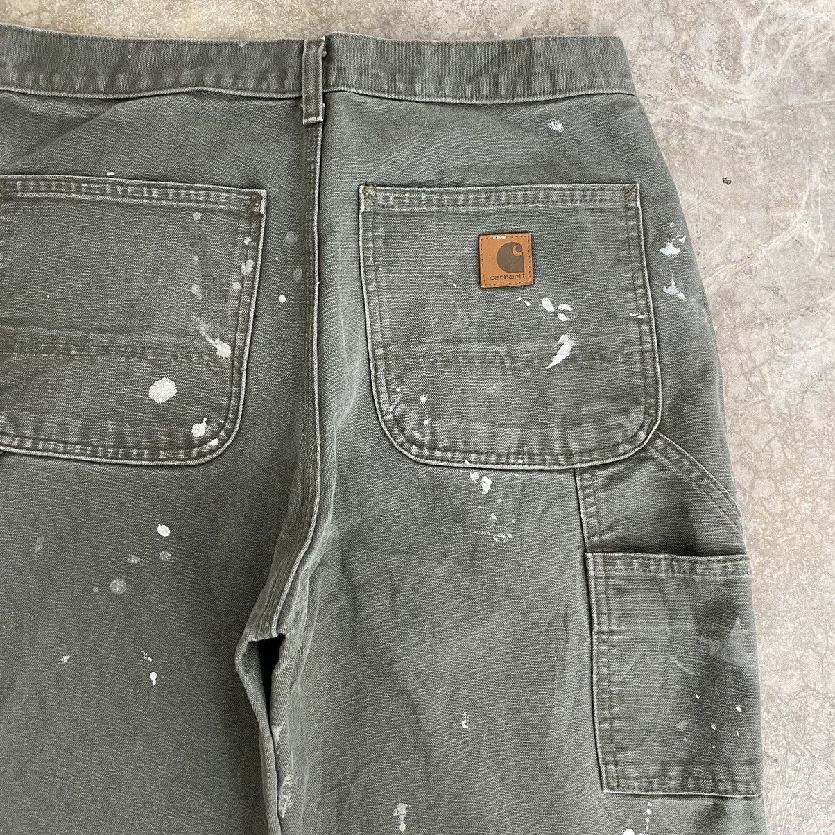 Carhartt Vintage Carhartt Moss Green Stained Carpenter Pants Size US 31 - 18 Thumbnail