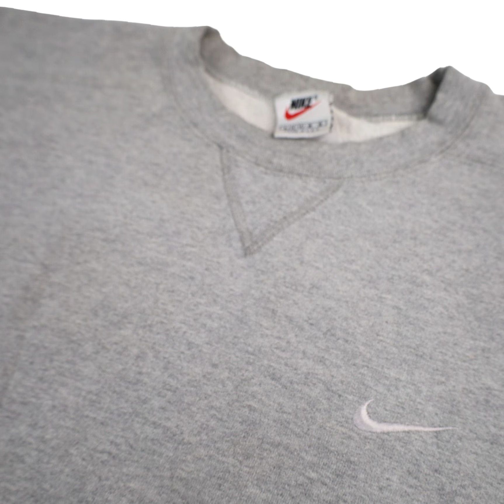 Nike VINTAGE Nike Womens Large Sweatshirt Pullover Mini Swoosh Gray 90s Women Ladies Size L / US 10 / IT 46 - 4 Thumbnail