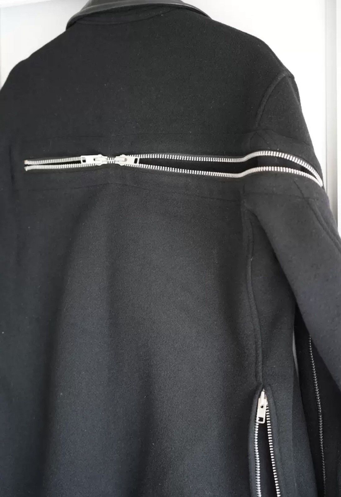 Yohji Yamamoto Yohji Yamamoto 04aw Back Zip Leather Collar Jacket 2412- Size US L / EU 52-54 / 3 - 6 Thumbnail