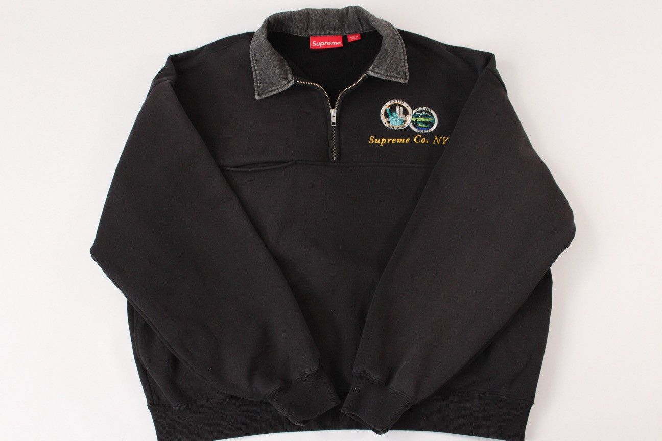 Supreme Supreme Denim Collar Half Zip Sweatshirt Size US S / EU 44-46 / 1 - 4 Thumbnail