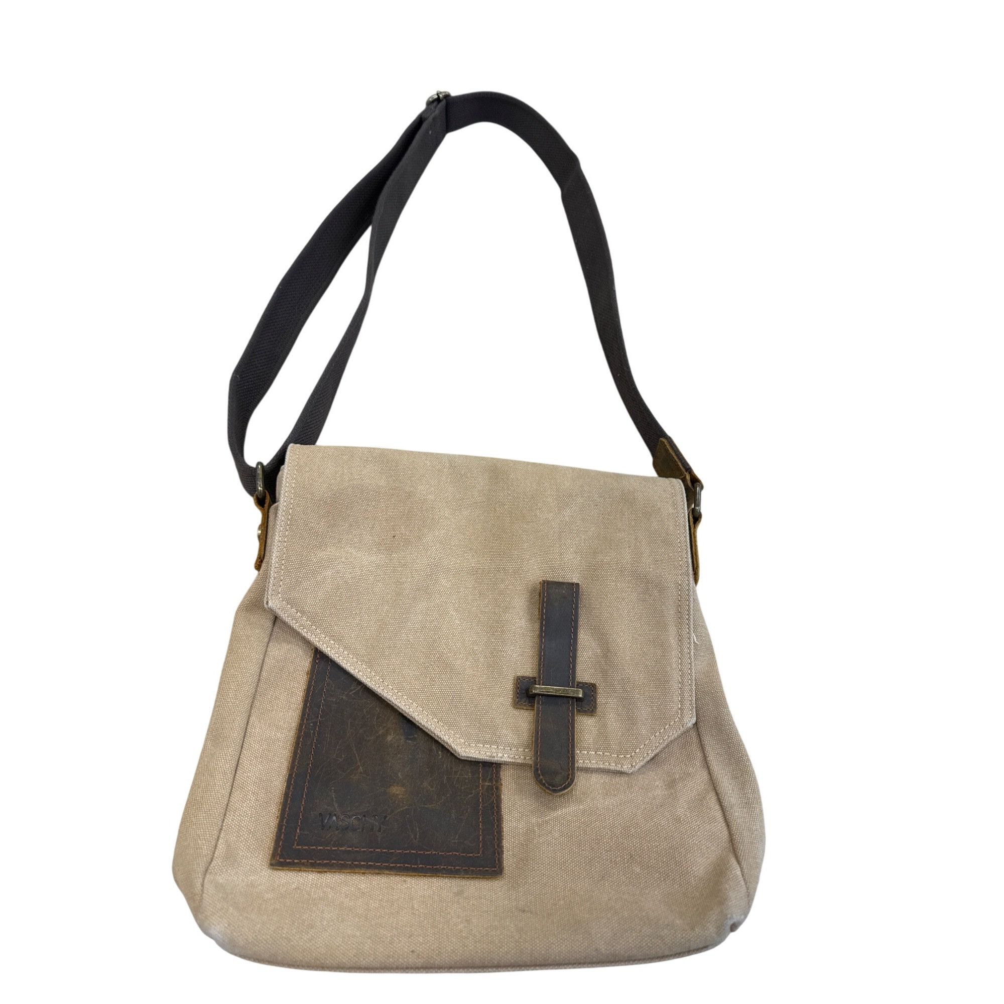 Other Vaschy Canvas & Leather Crossbody Messenger Bag 12x12 SKU 74 Size ONE SIZE - 1 Thumbnail