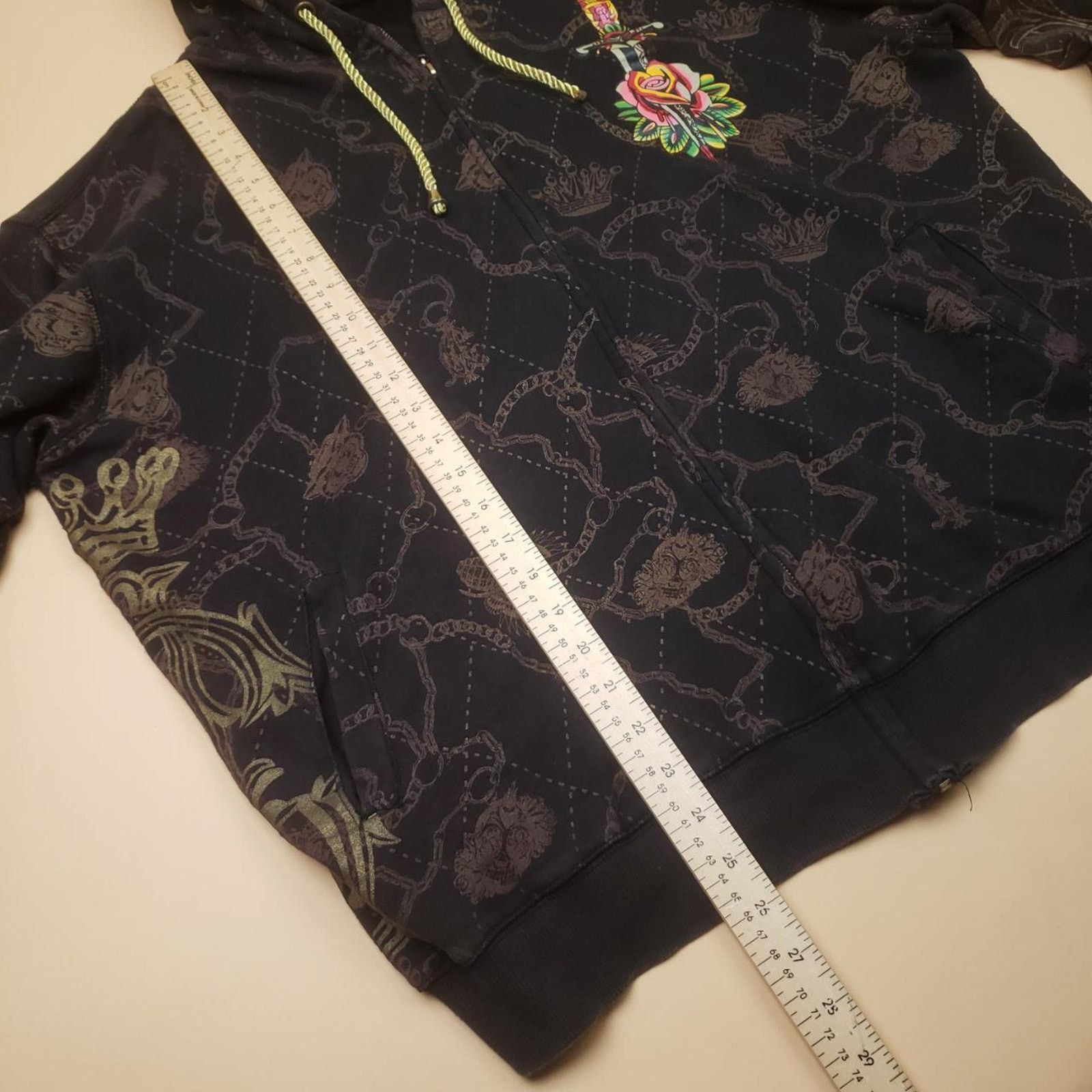 Ed Hardy y2k Christian Audigier Los Angeles Ed Hardy AOP ZipUp Hoodie Size US XXL / EU 58 / 5 - 5 Thumbnail