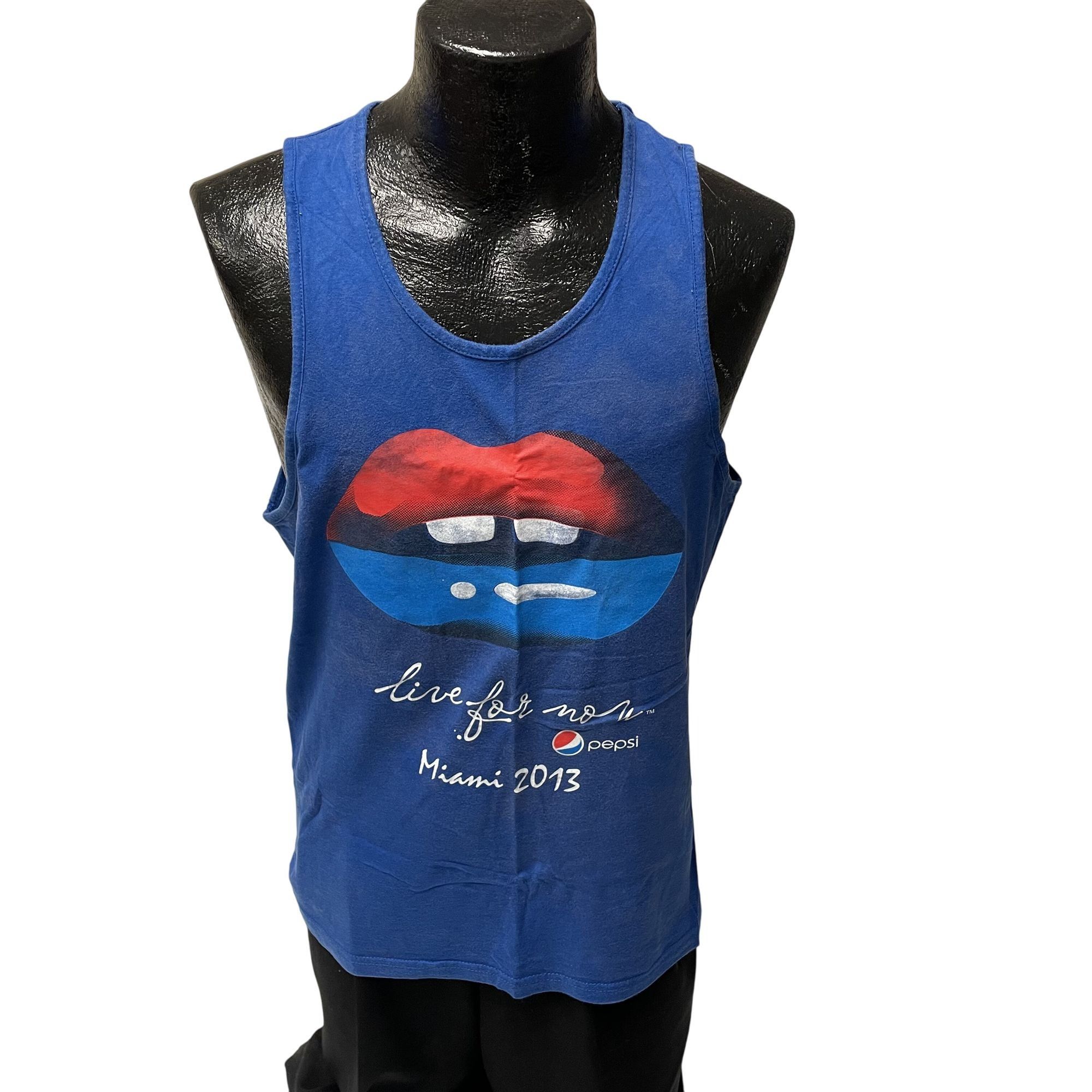 Next Level Vtg Style LIVE FOR NOW PEPSI Blue Miami Beach Lips Tank Top Size US M / EU 48-50 / 2 - 3 Thumbnail