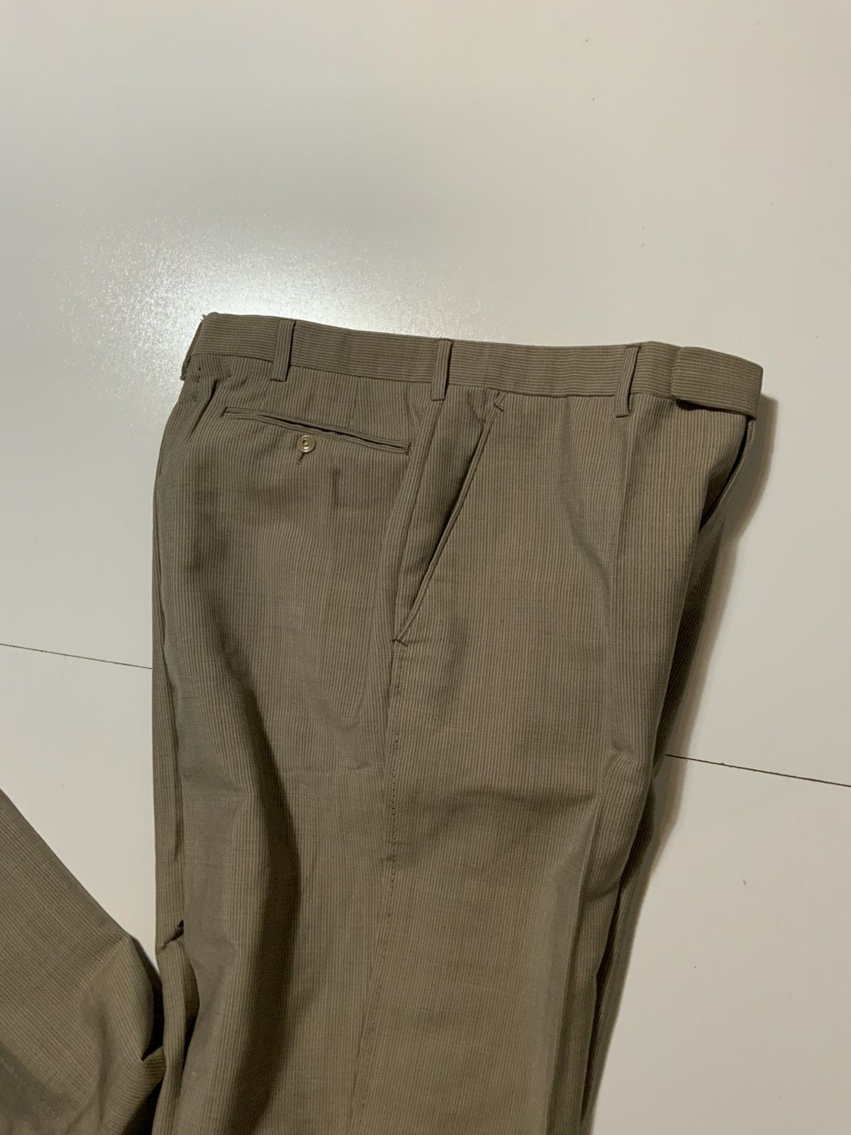 Vintage Vintage 50s 60s Gabardine Striped Talon Zipper Cuffed Pants Size US 31 - 8 Thumbnail