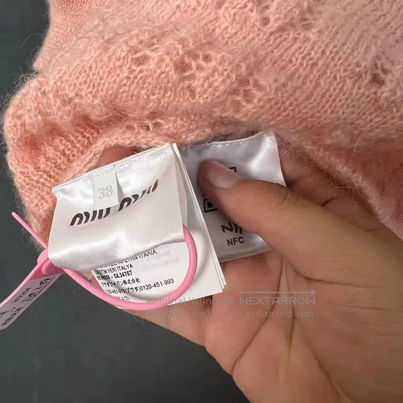 Miu Miu Miu Miu Pink Short-Sleeve Wool T-Shirt . Size XS / US 0-2 / IT 36-38 - 4 Thumbnail
